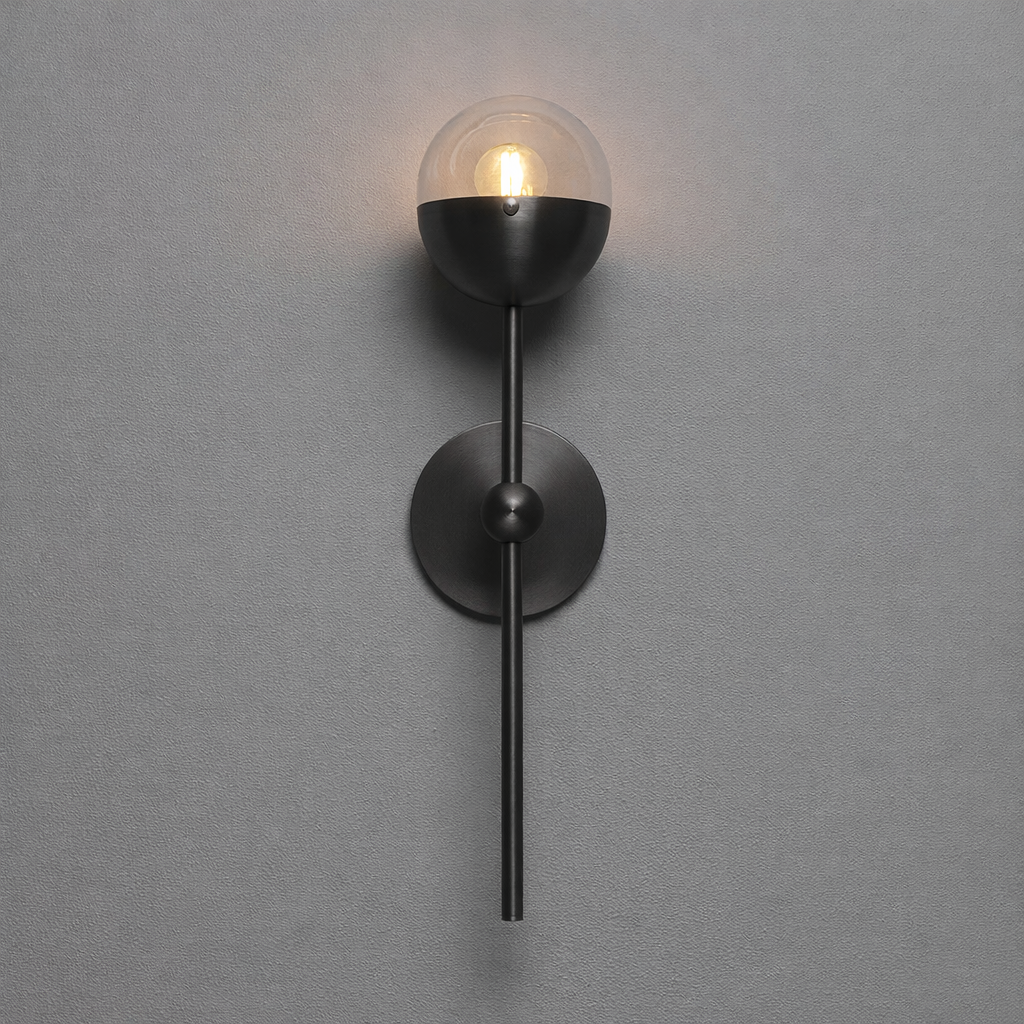 Schwung Molecule Single Wall Sconce Light - Transparent Glass