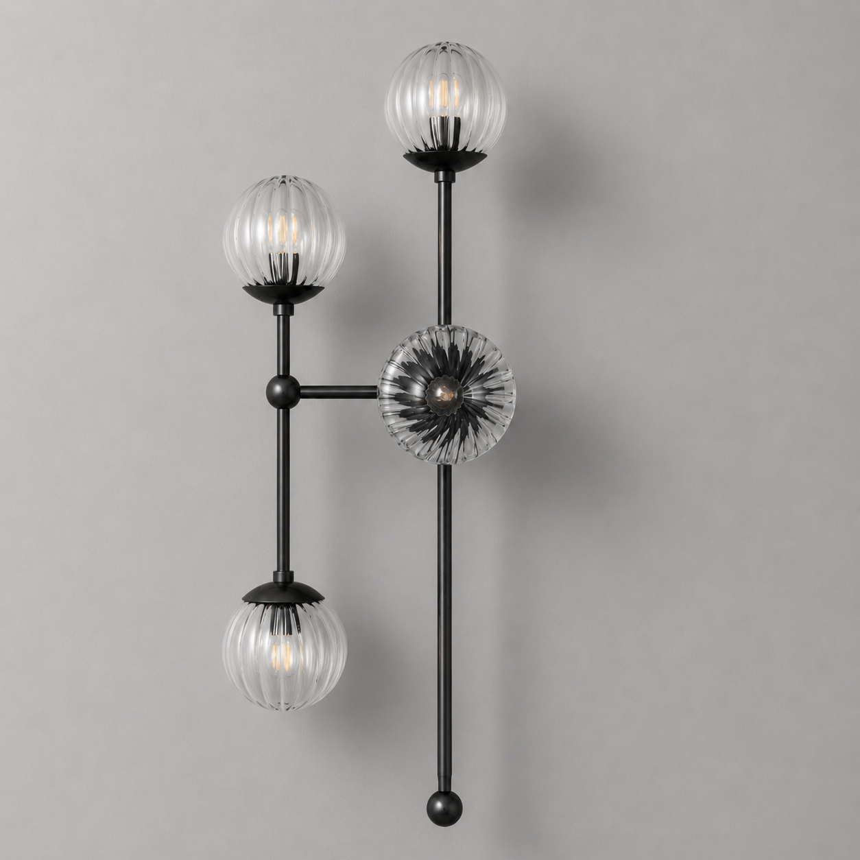 Schwung Armstrong 4 L 4 Light Wall Sconce Light - Dries Ribbon Glass