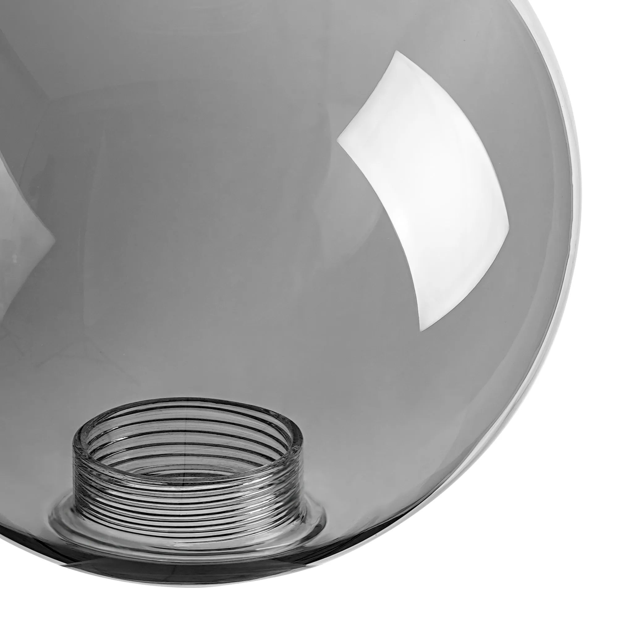 Sycamore 15cm Round Glass Shade - Smoke Plated