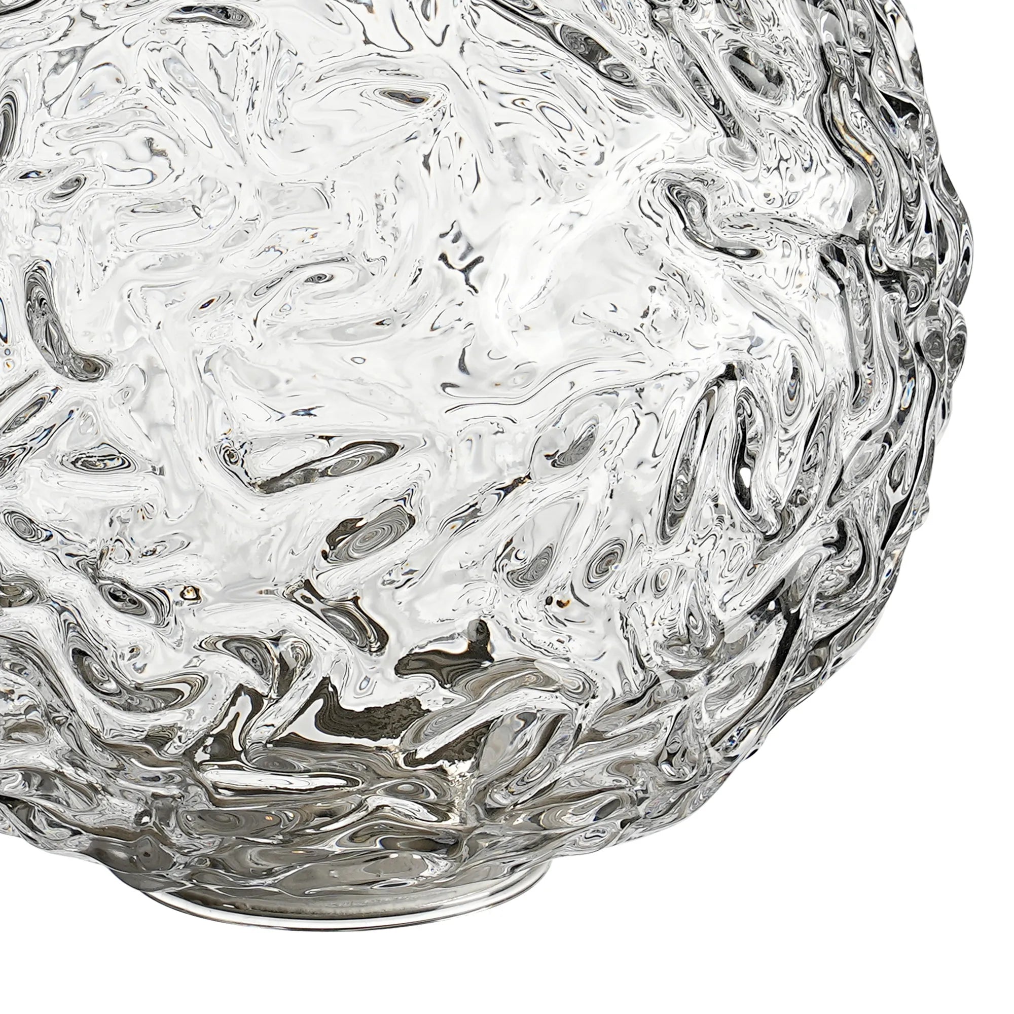 Sycamore 15cm Round Textured Crumple Glass Shade - Clear