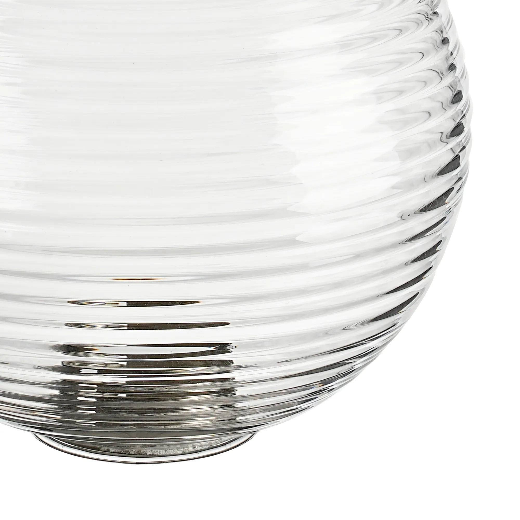 Sycamore 15cm Round Ribbed Glass Shade - Clear