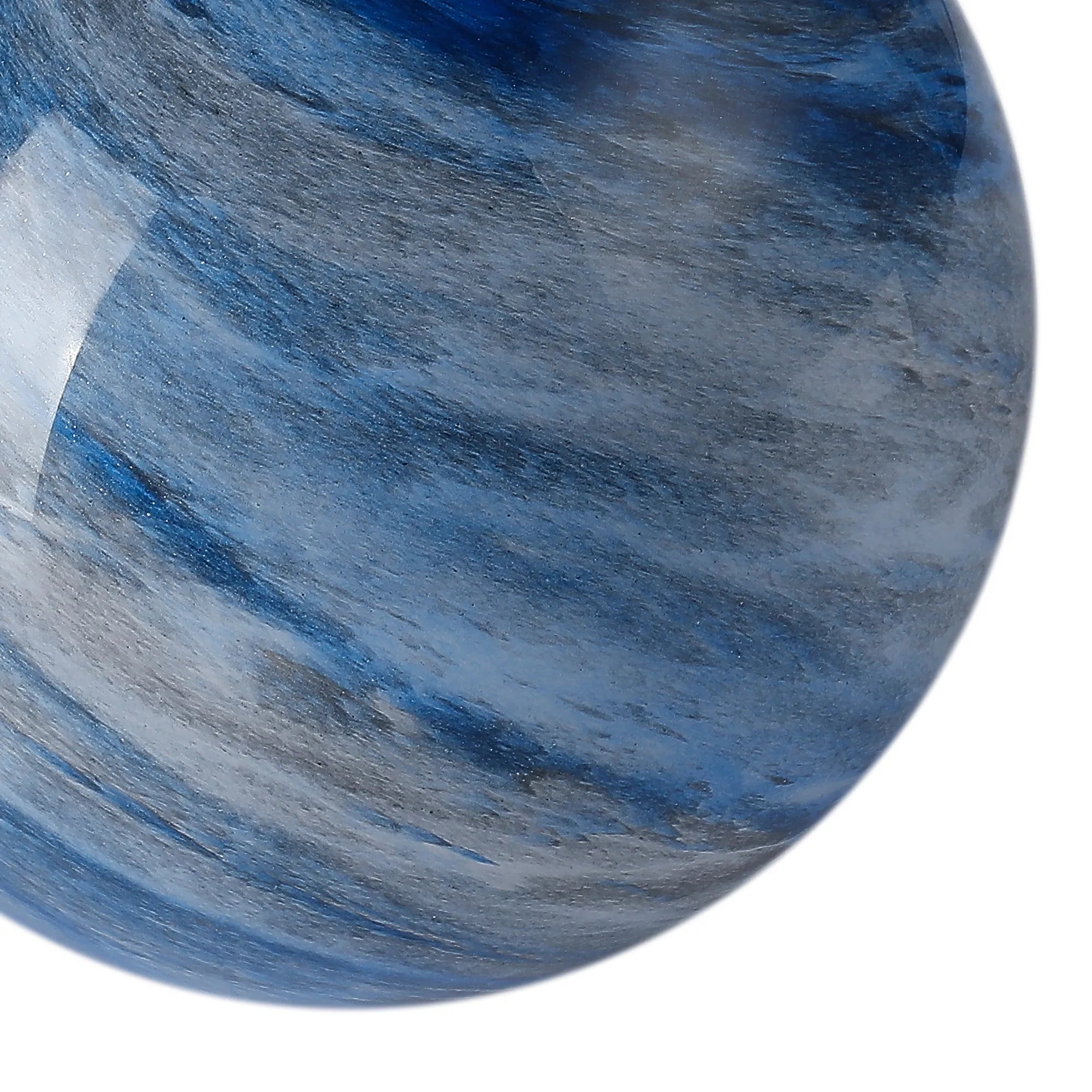 Sycamore 15cm Round Marble Effect Glass Shade (H) - Dark Blue with Metal Ring
