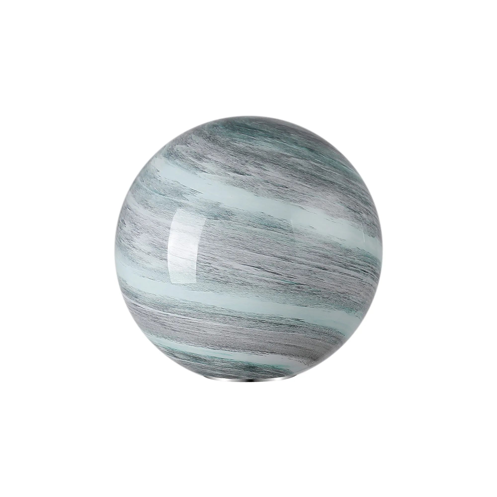 Sycamore 15cm Round Marble Effect Glass Shade (H) - Dark Green with Metal Ring
