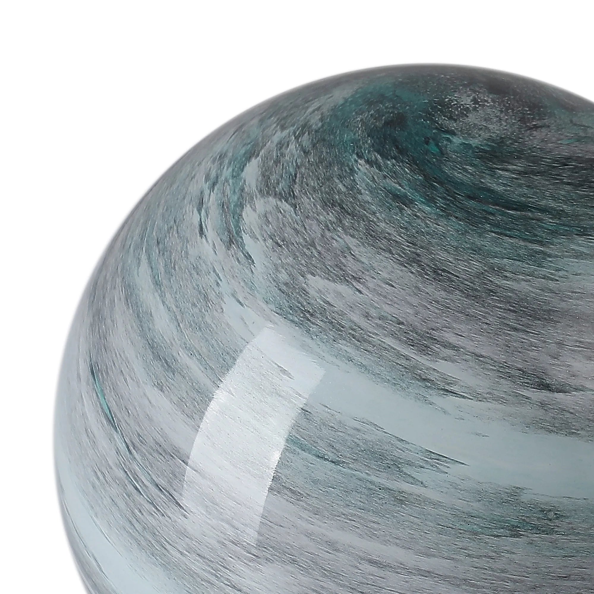 Sycamore 15cm Round Marble Effect Glass Shade (H) - Dark Green with Metal Ring