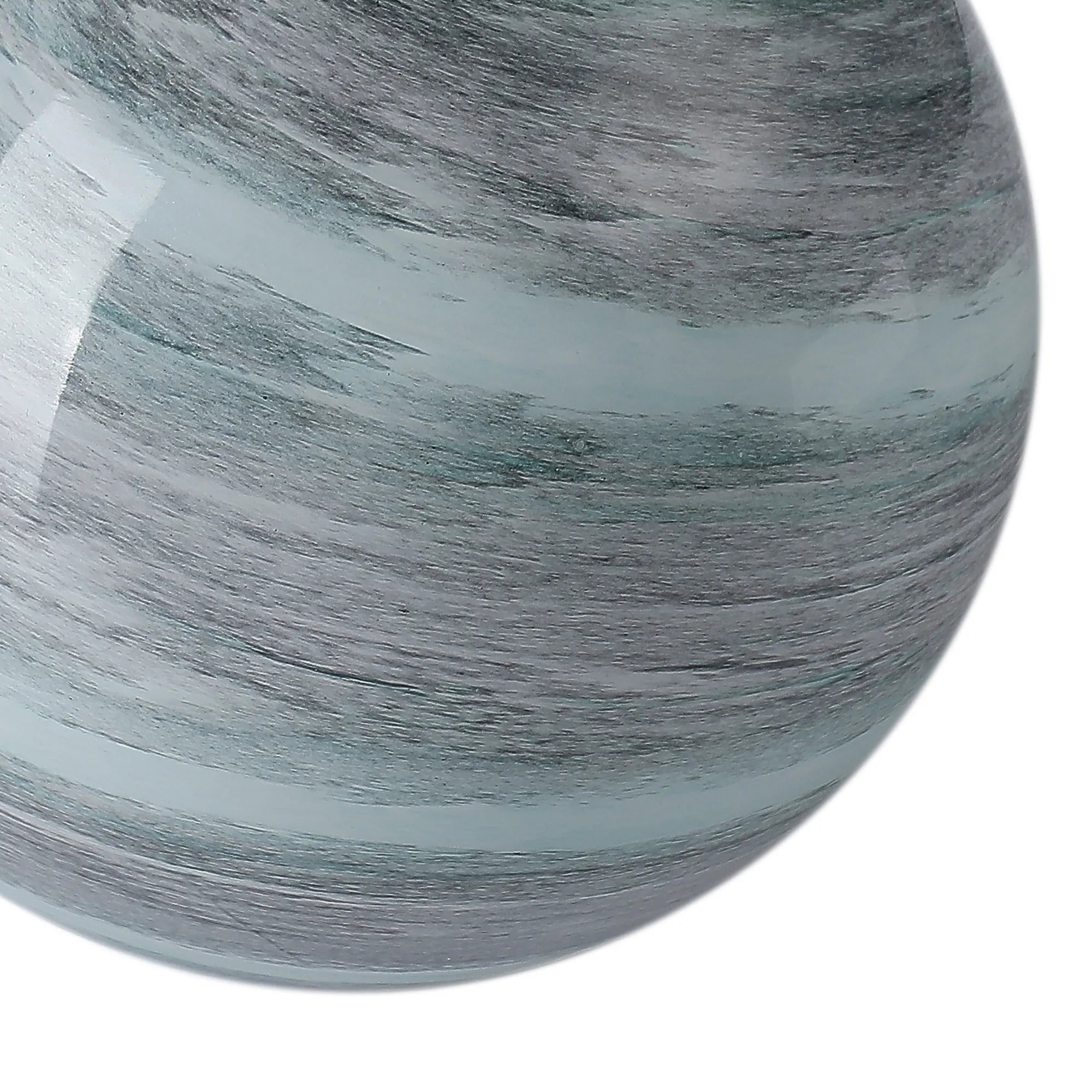 Sycamore 15cm Round Marble Effect Glass Shade (H) - Dark Green with Metal Ring