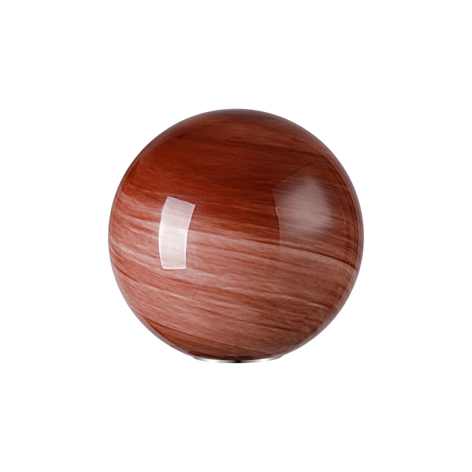 Sycamore 15cm Round Marble Effect Glass Shade (H) - Dark Pink with Metal Ring