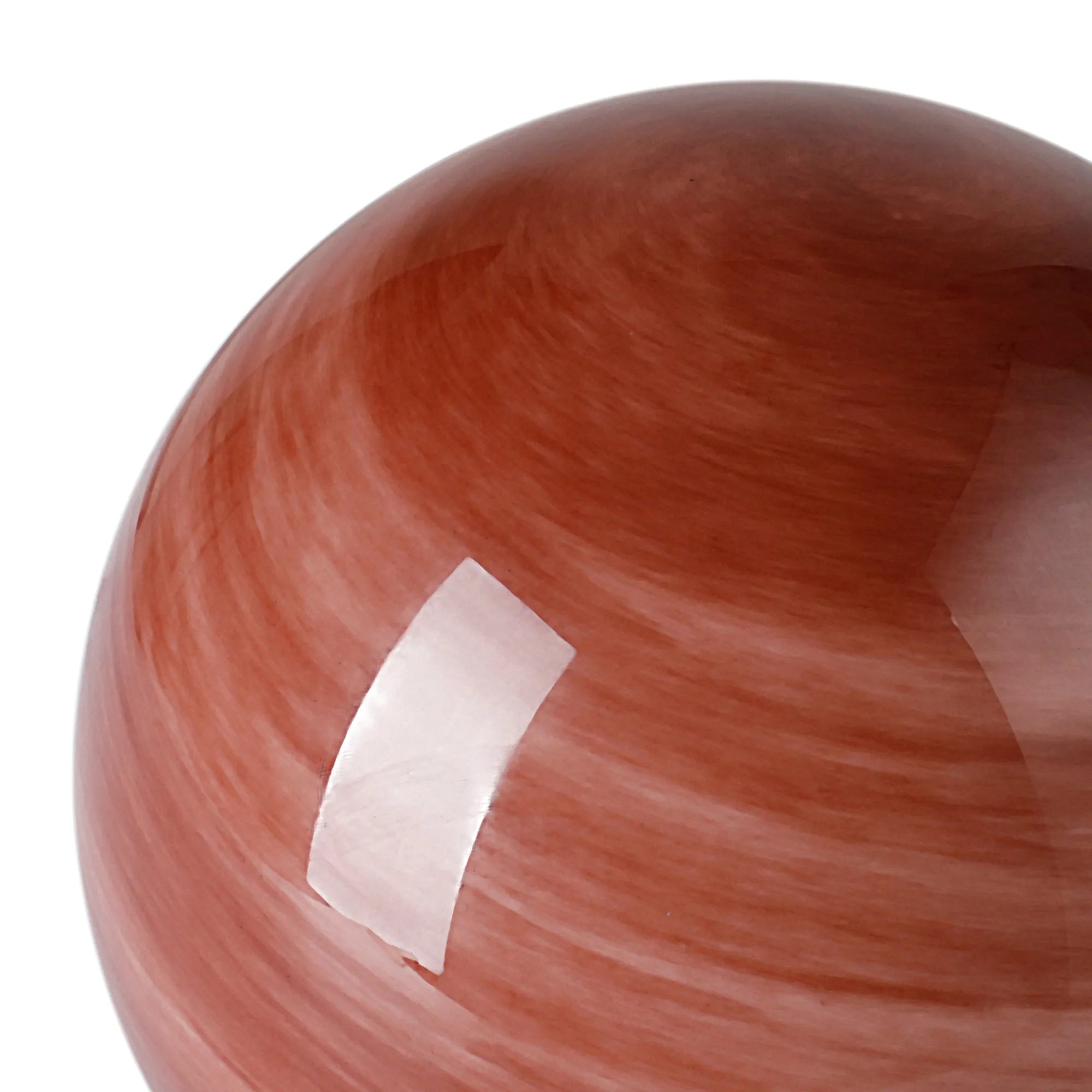 Sycamore 15cm Round Marble Effect Glass Shade (H) - Dark Pink with Metal Ring
