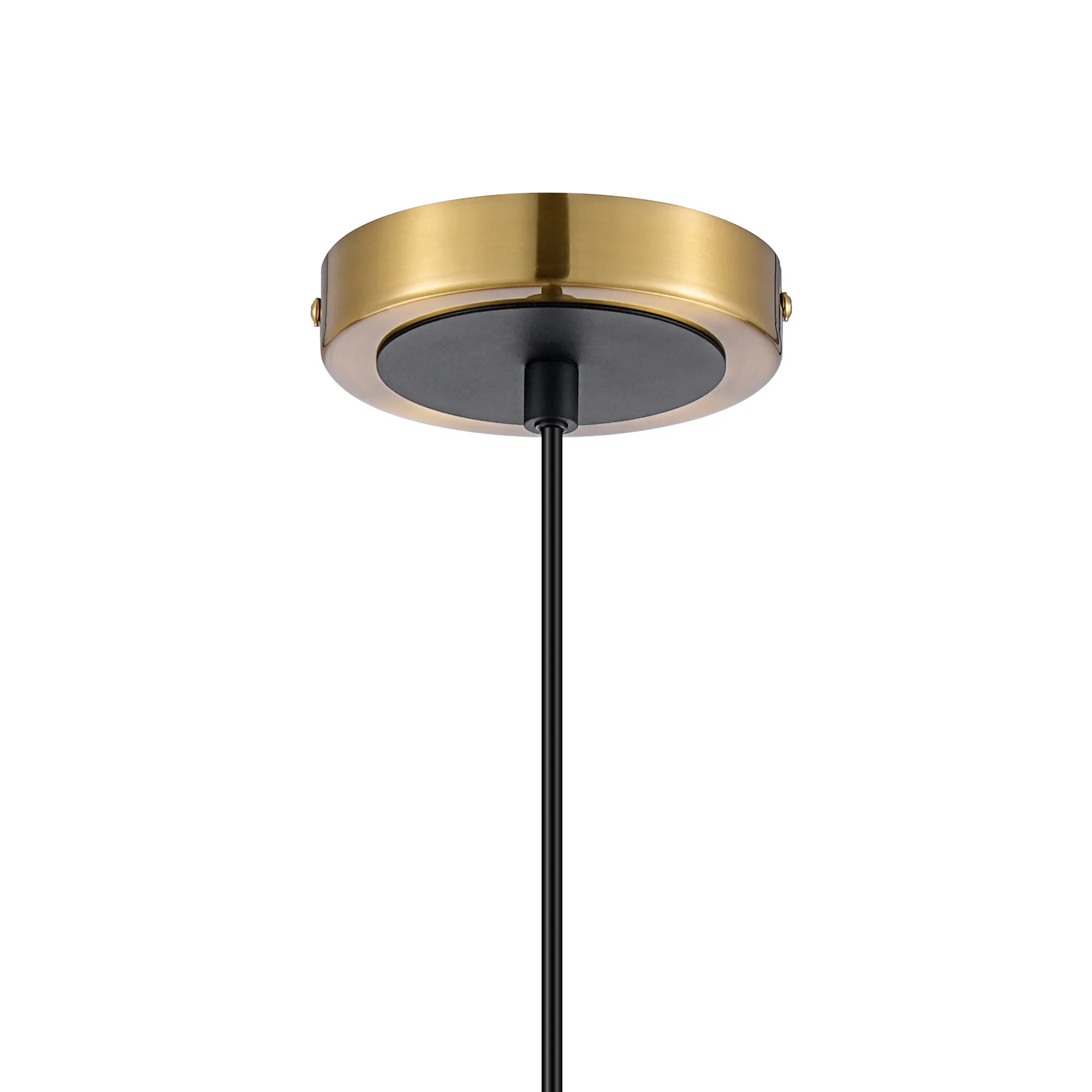 Sycamore Pendant with 15cm Round Glass Shade - Brass, Amber Plated & Satin Black