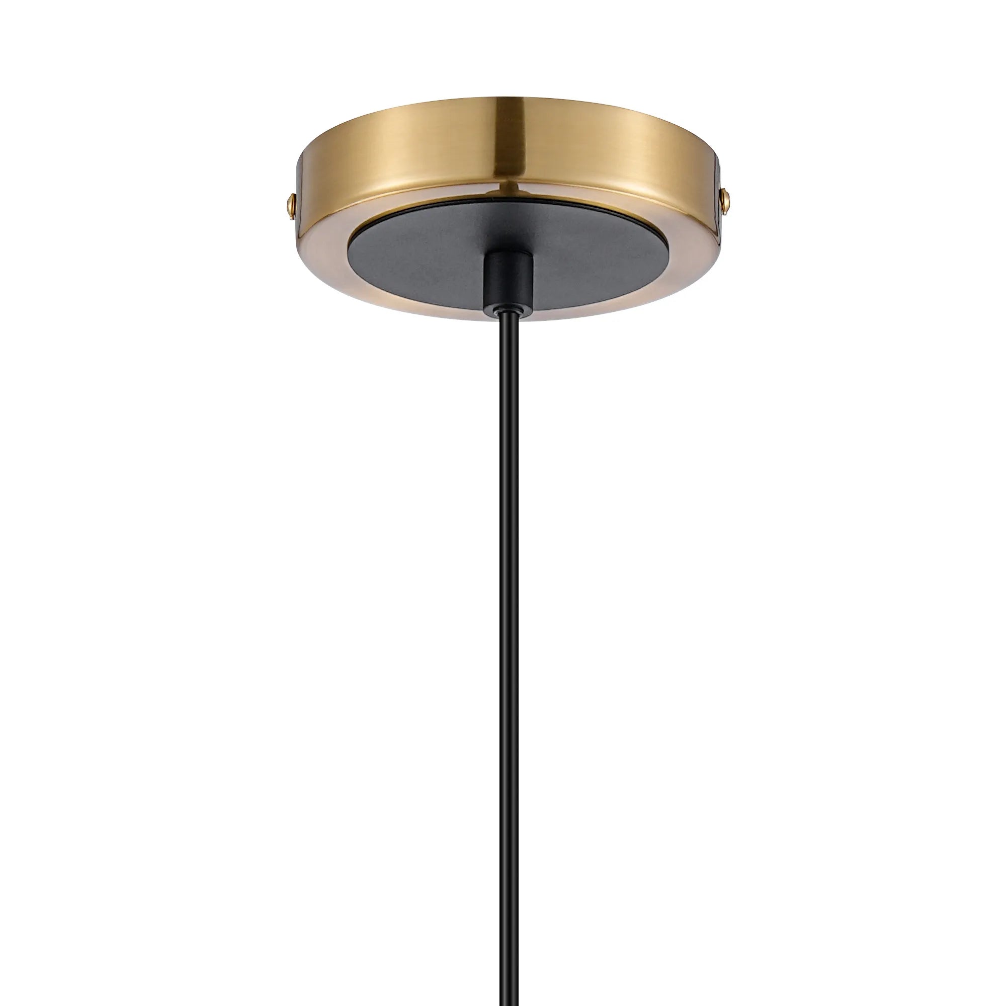 Sycamore Pendant with 15cm Round Textured Diamond Pattern Glass Shade - Brass, Clear & Satin Black