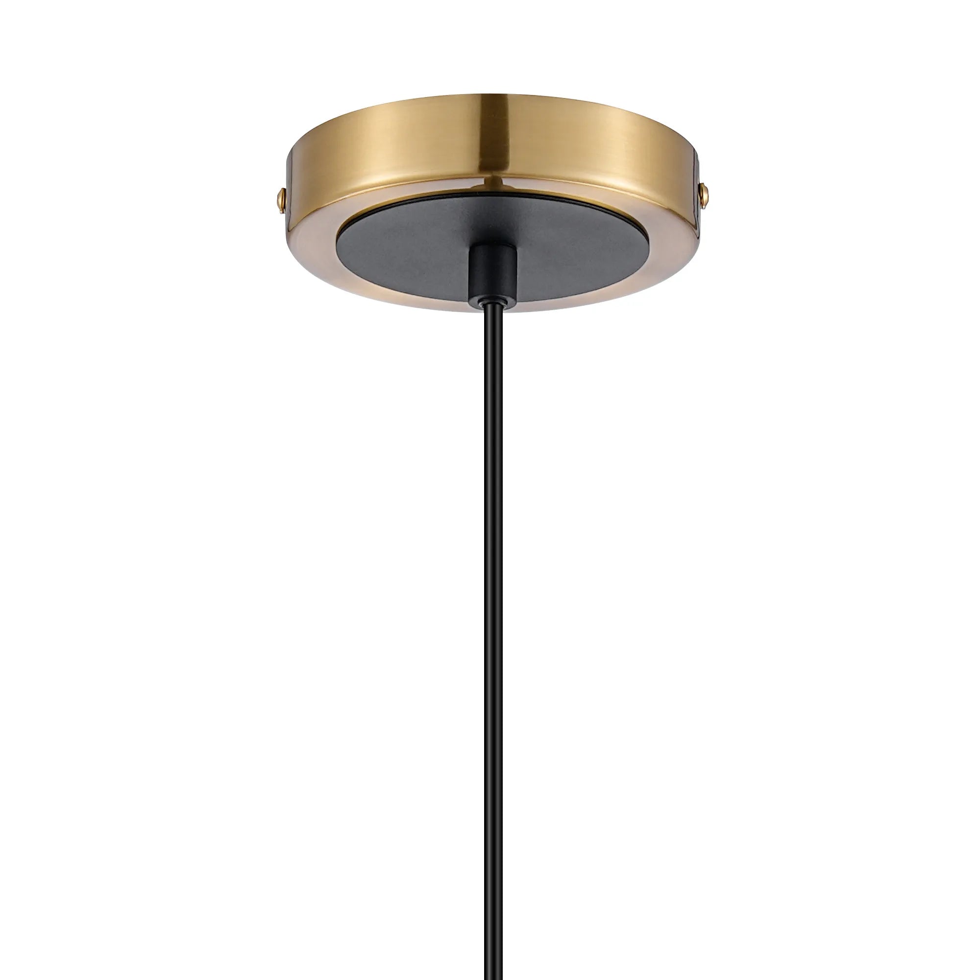 Sycamore Pendant with 15cm Round Speckled Glass Shade - Brass, White & Satin Black