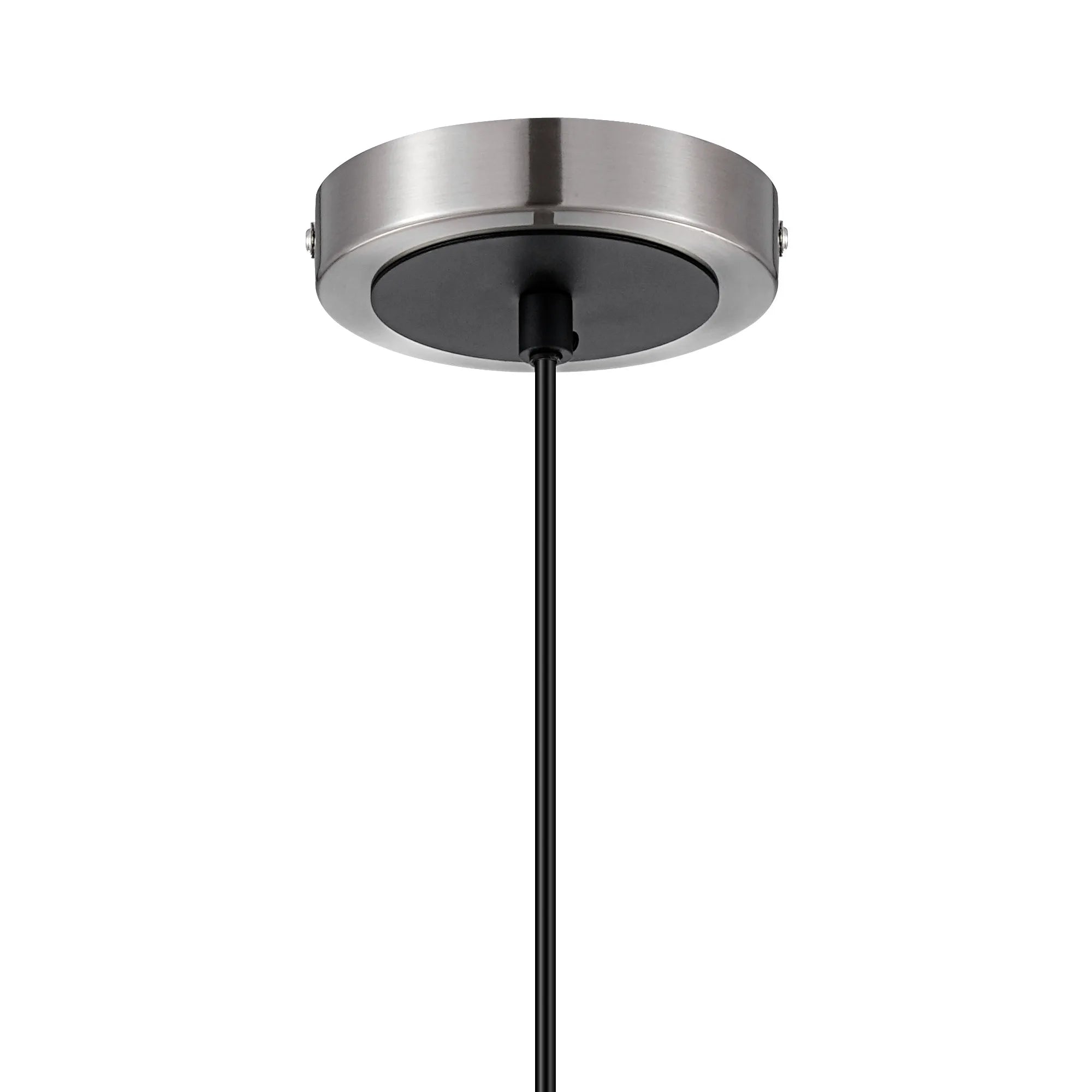 Sycamore Pendant with 15cm Round Glass Shade - Satin Nickel, Opal & Satin Black