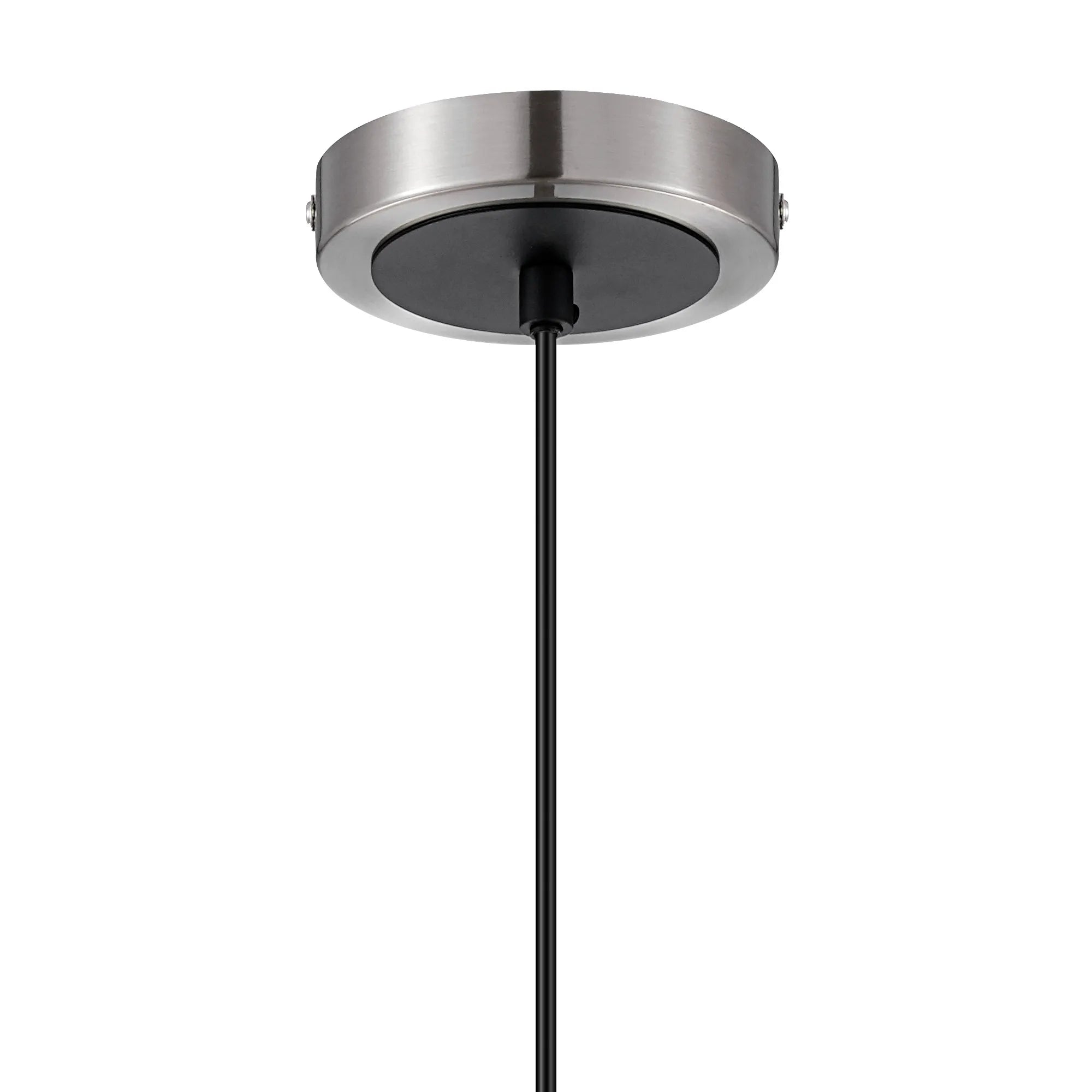 Sycamore Pendant with 15cm Round Segment Glass Shade - Satin Nickel, Amber Plated & Satin Black
