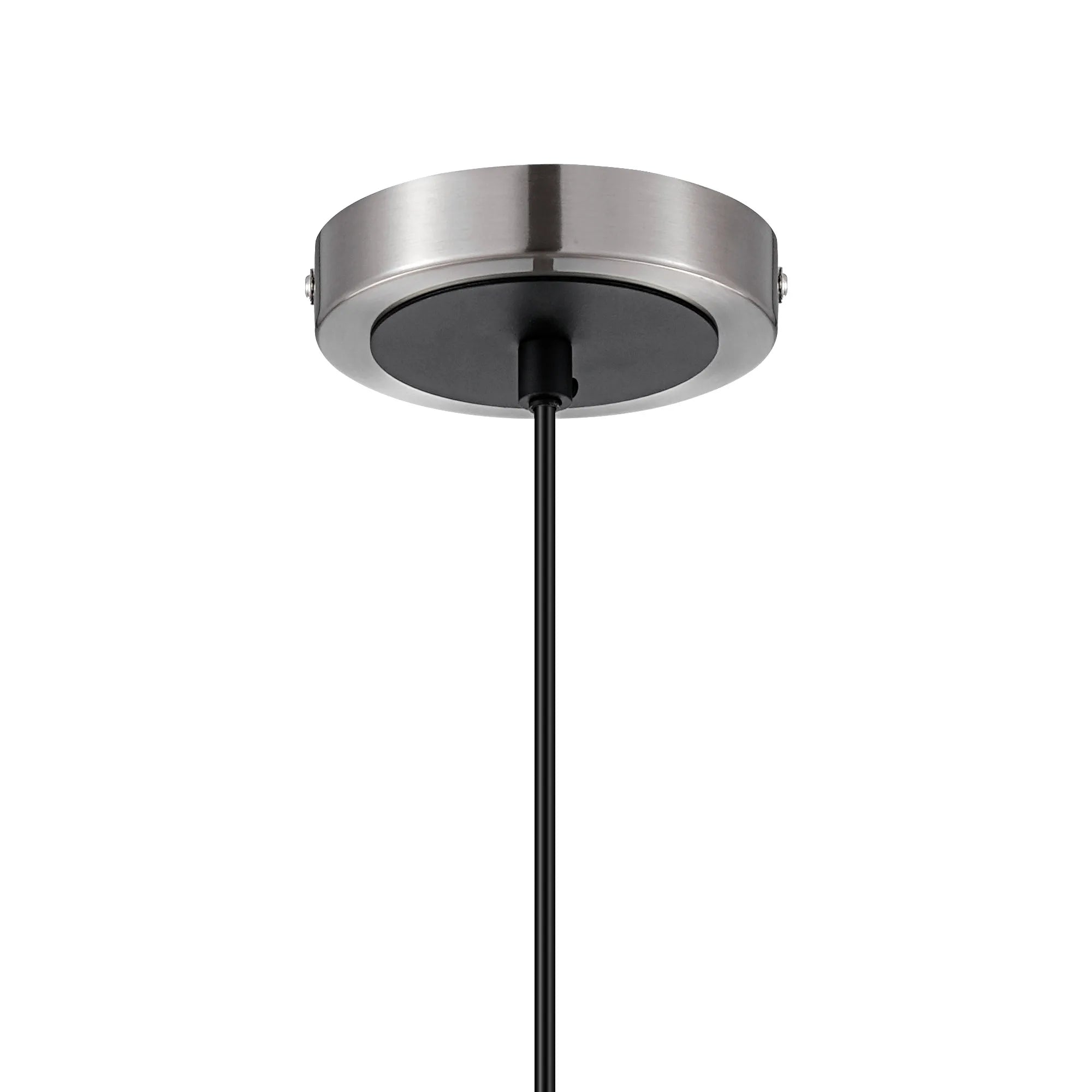 Sycamore Pendant with 15cm Round Segment Glass Shade - Satin Nickel, Smoke Plated & Satin Black