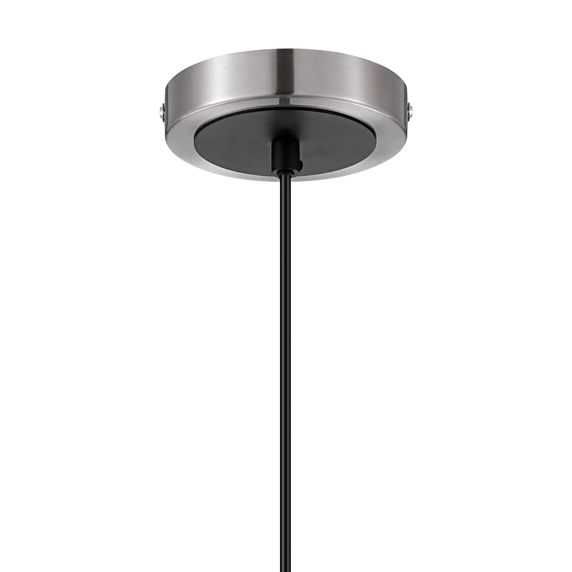 Sycamore Pendant with 15cm Round Speckled Glass Shade - Satin Nickel, White & Satin Black
