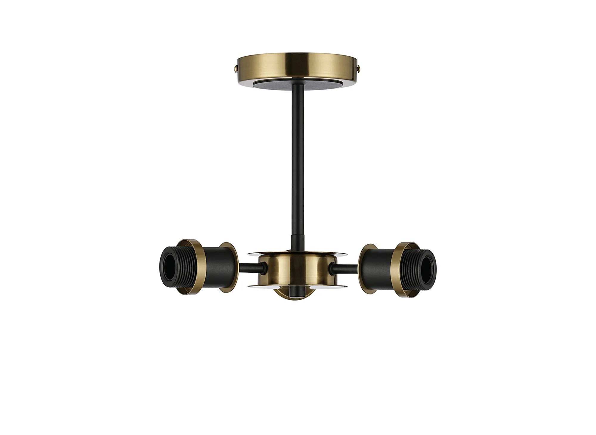 Sycamore Semi Ceiling 3 Light - Brass & Satin Black