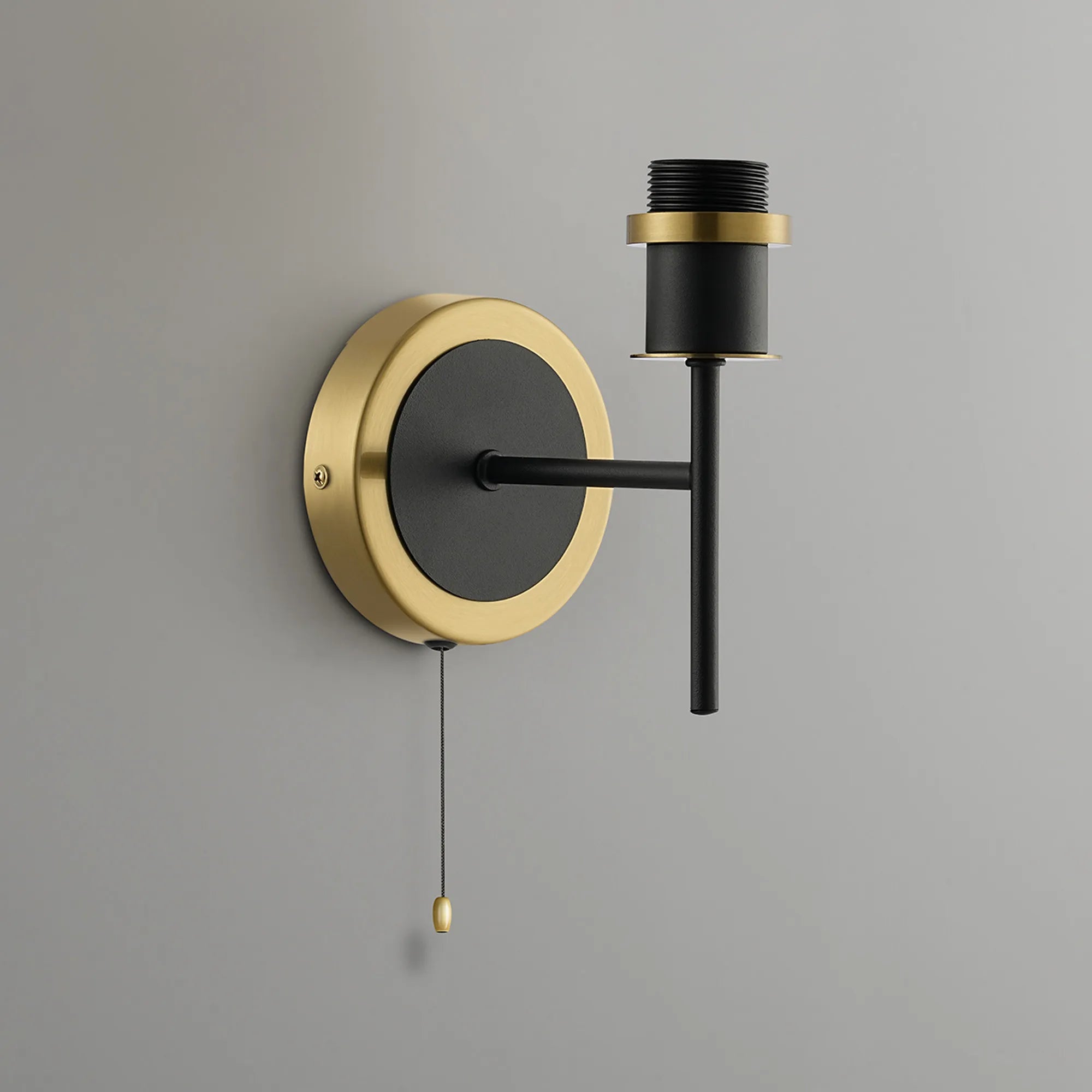 Sycamore Wall Light -Switched Brass & Satin Black