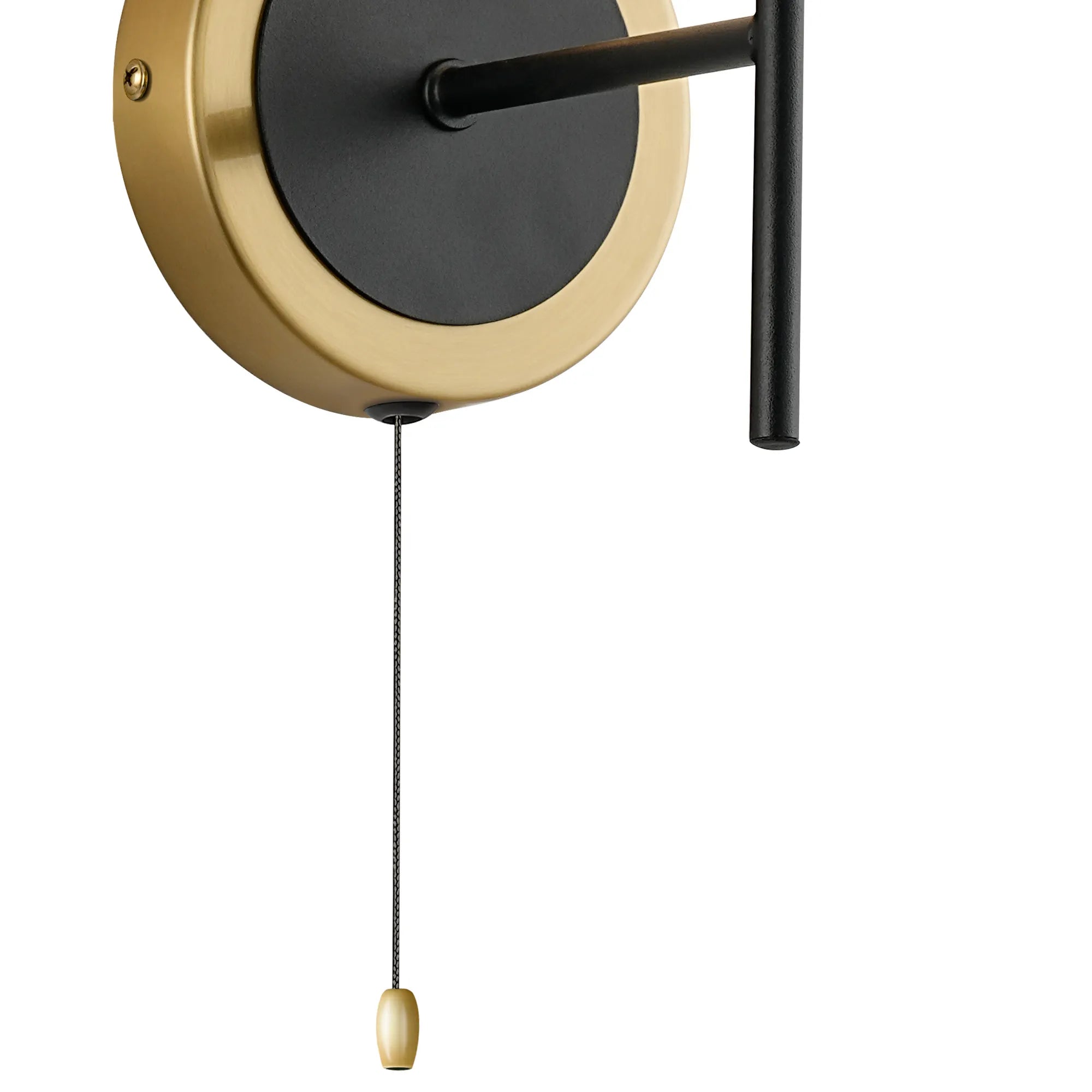 Sycamore Switched Wall Light with 15cm Round Segment Glass Shade - Brass, Smoke Plated & Satin Black