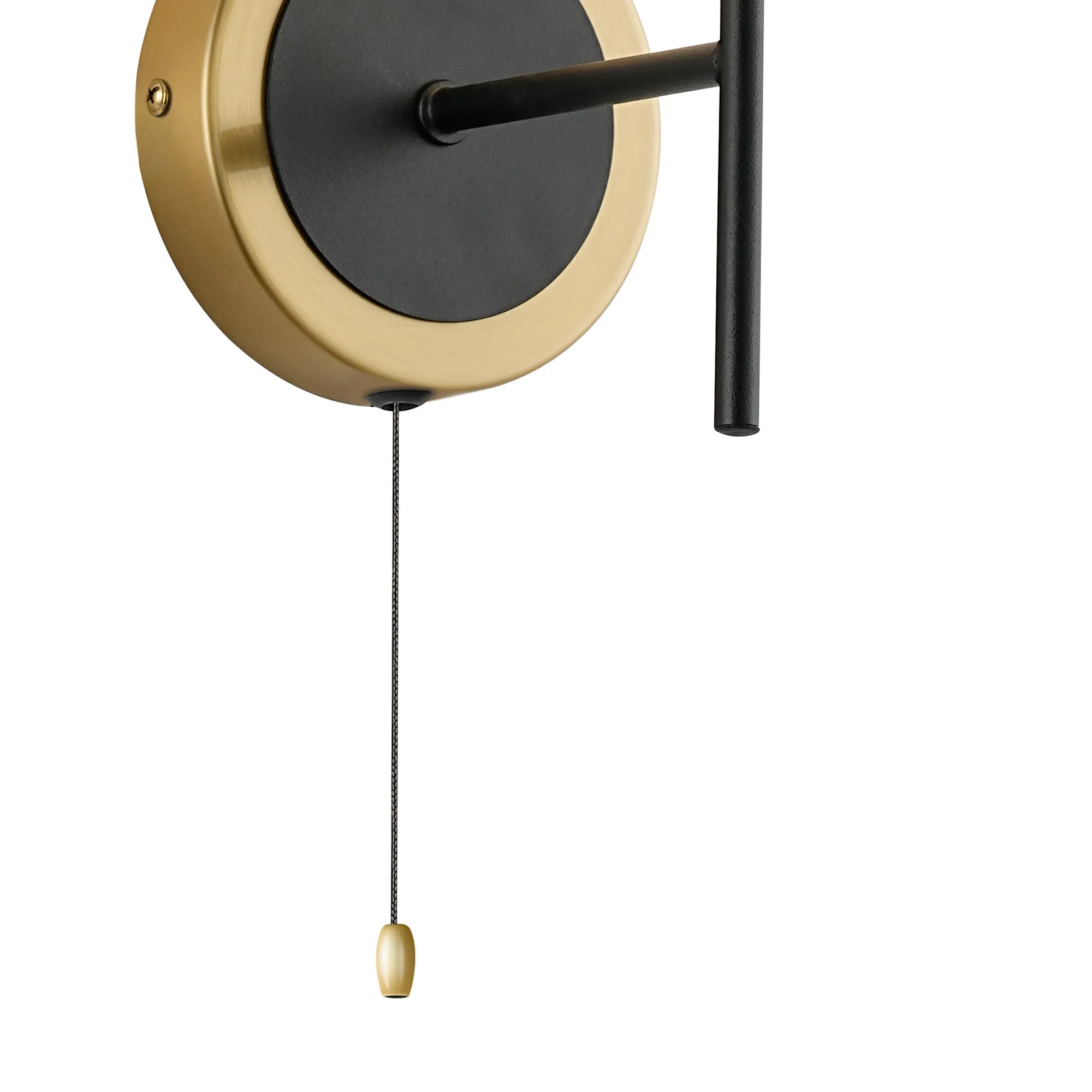 Sycamore Switched Wall Light with 15cm Round Speckled Glass Shade - Brass, White & Satin Black