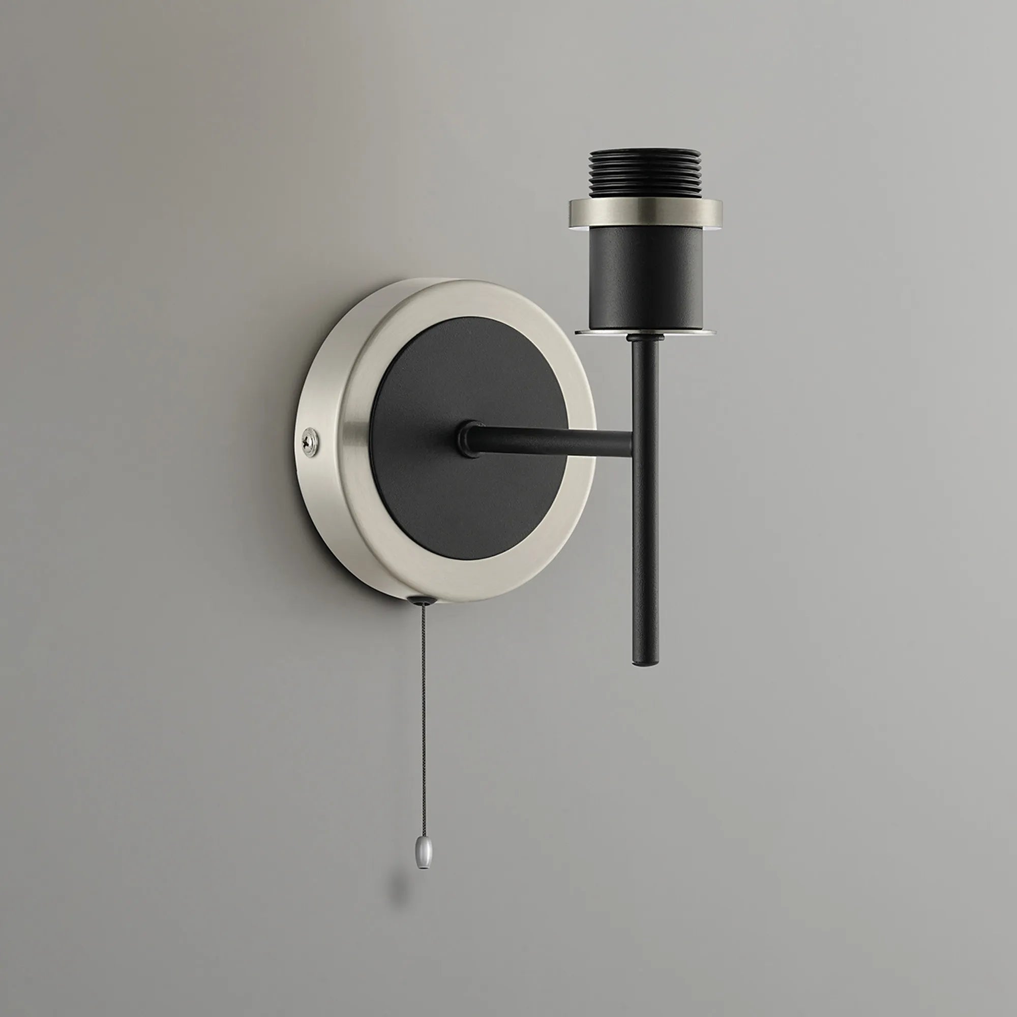 Sycamore Wall Light -Switched Satin Nickel & Satin Black