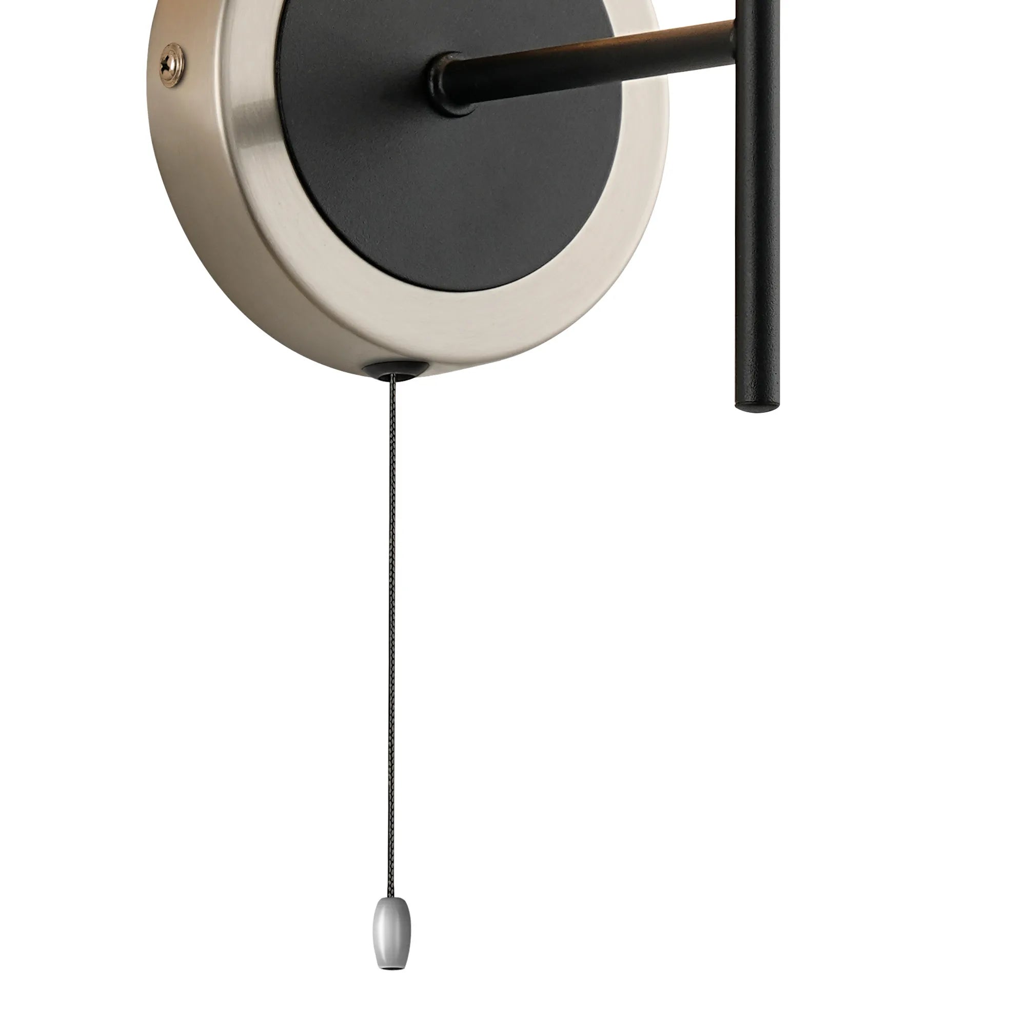 Sycamore Switched Wall Light with 15cm Round Segment Glass Shade - Satin Nickel, Amber Plated & Satin Black