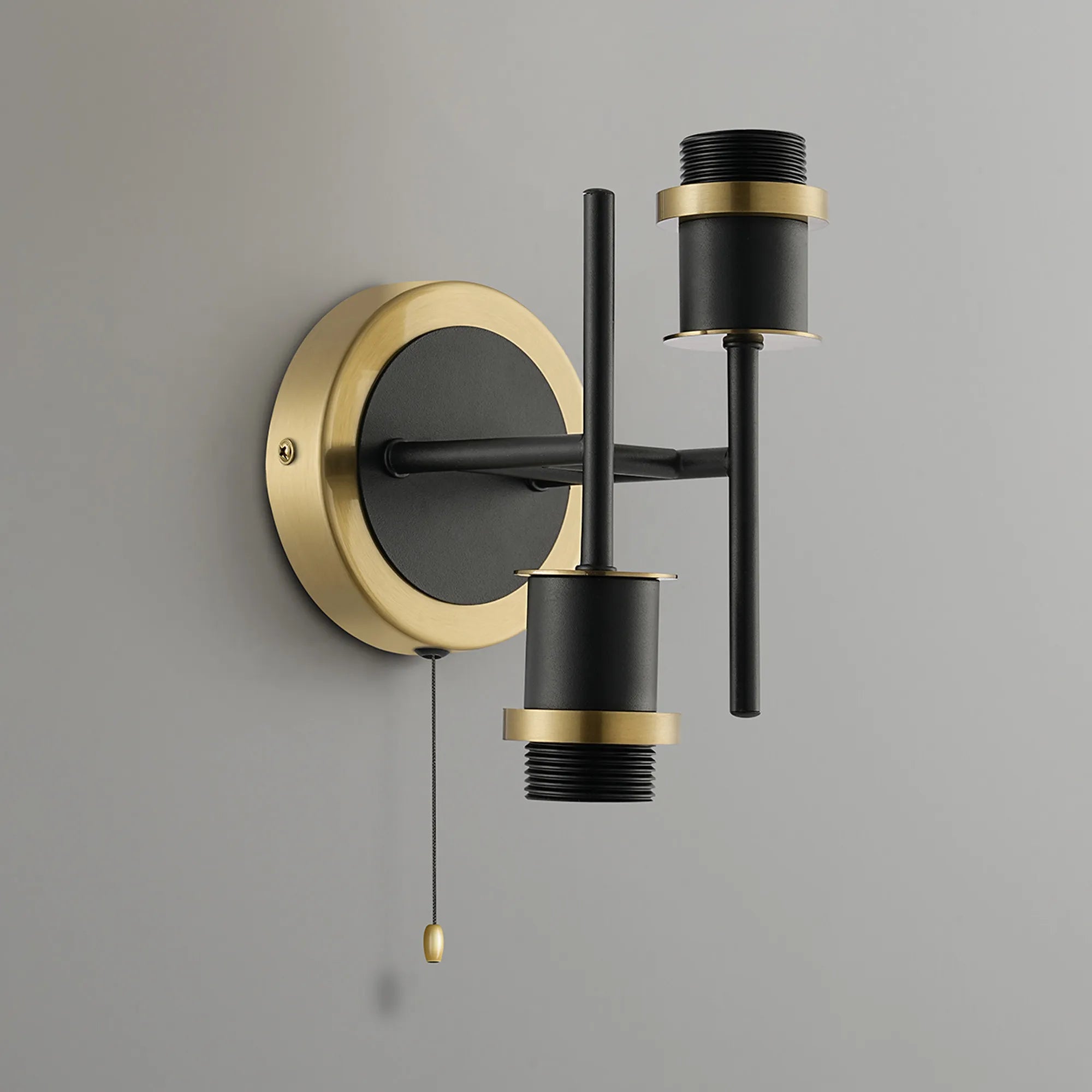 Sycamore Wall Light -Switched 2 Light - Brass & Satin Black
