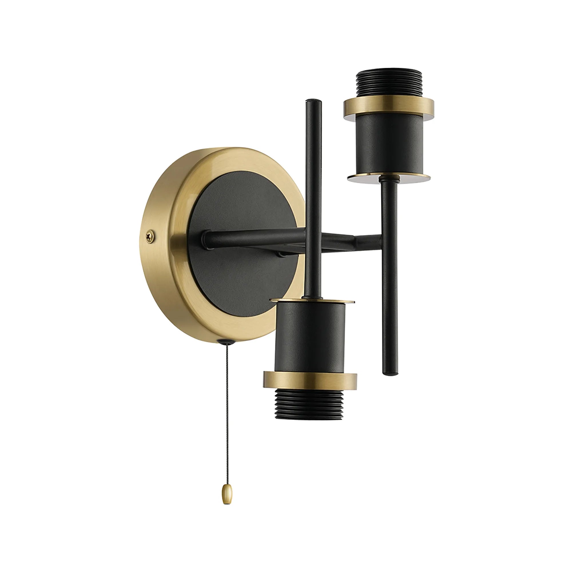 Sycamore Wall Light -Switched 2 Light - Brass & Satin Black