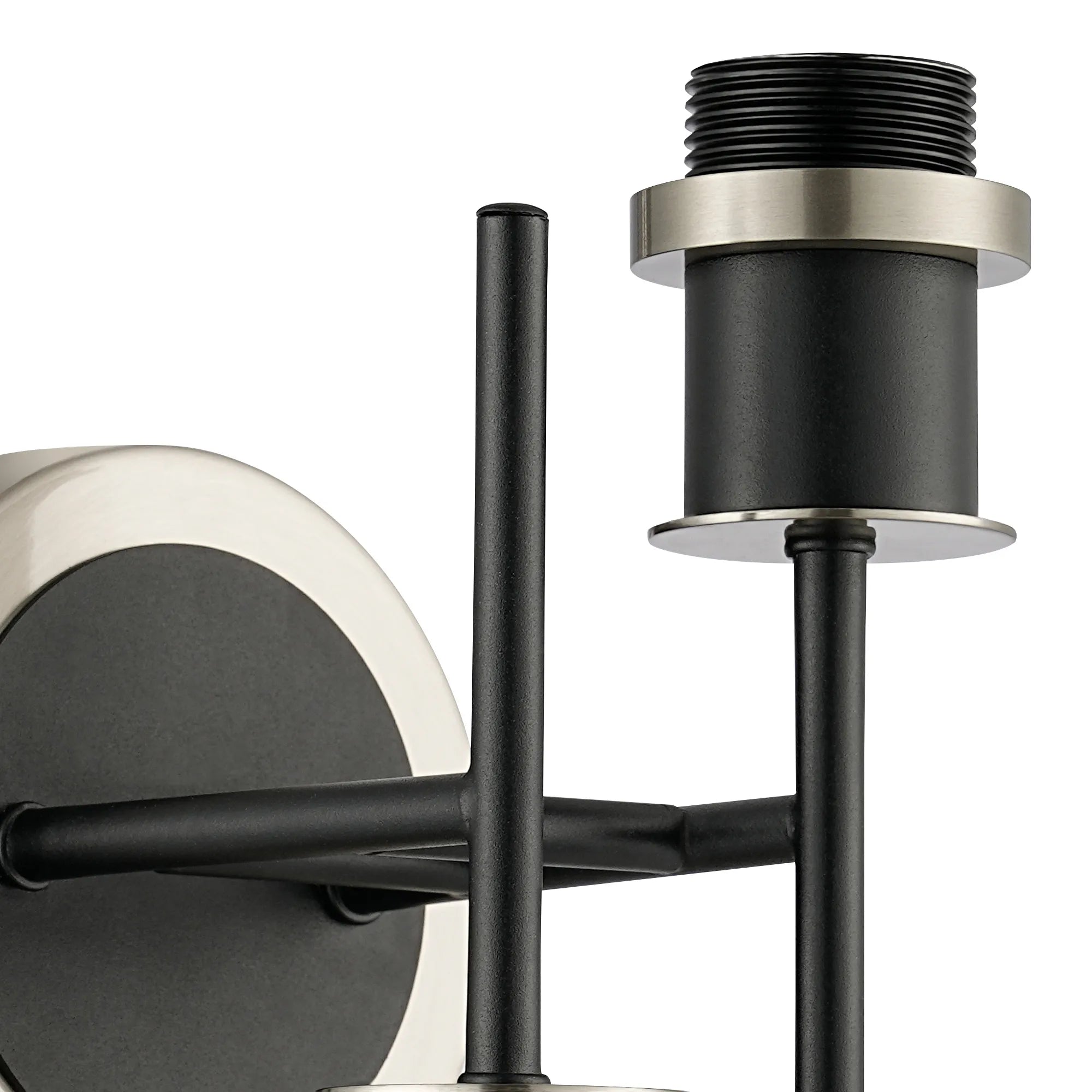 Sycamore Wall Light -Switched 2 Light - Satin Nickel & Satin Black