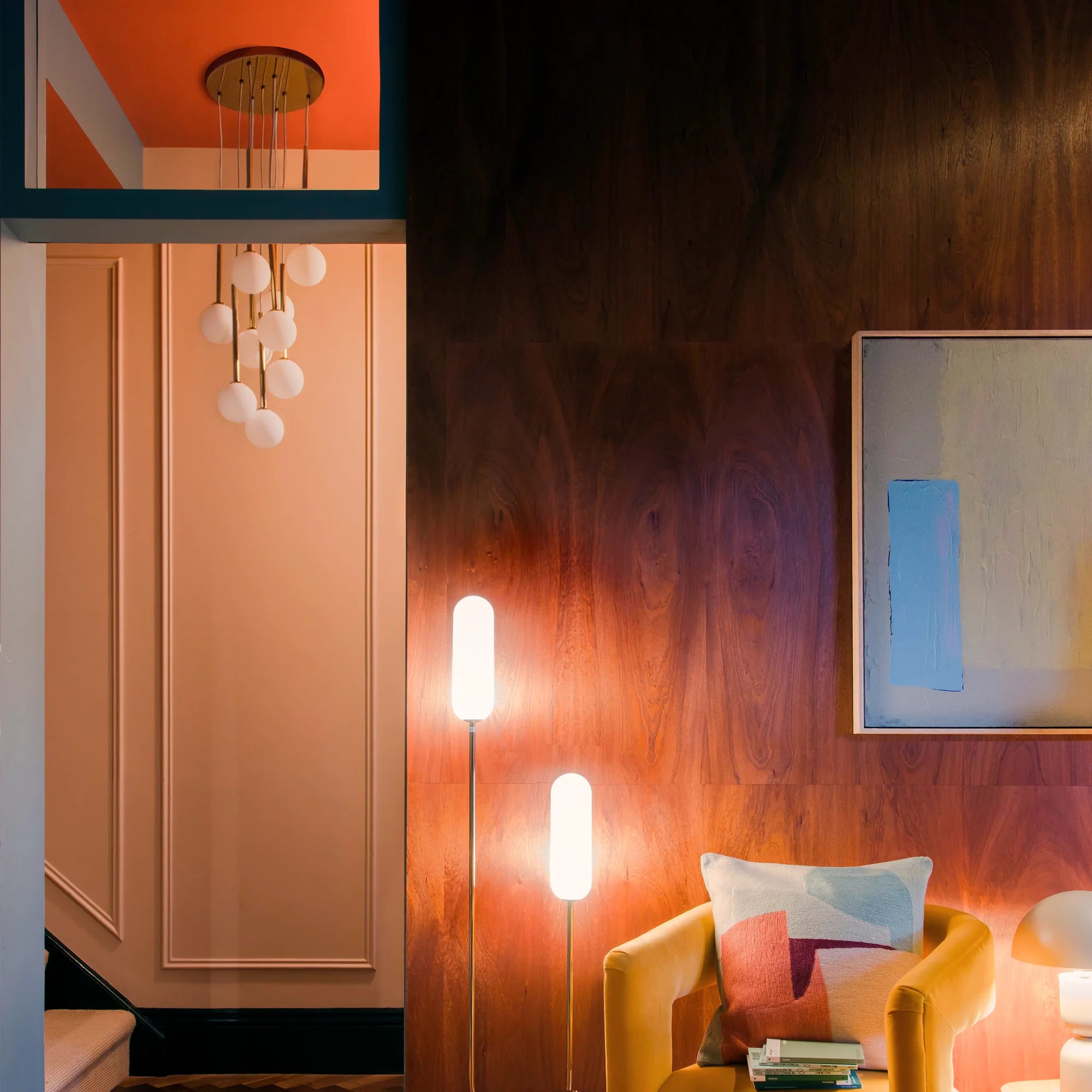 houseof. Opal Ball Cluster Ceiling Light - Brass