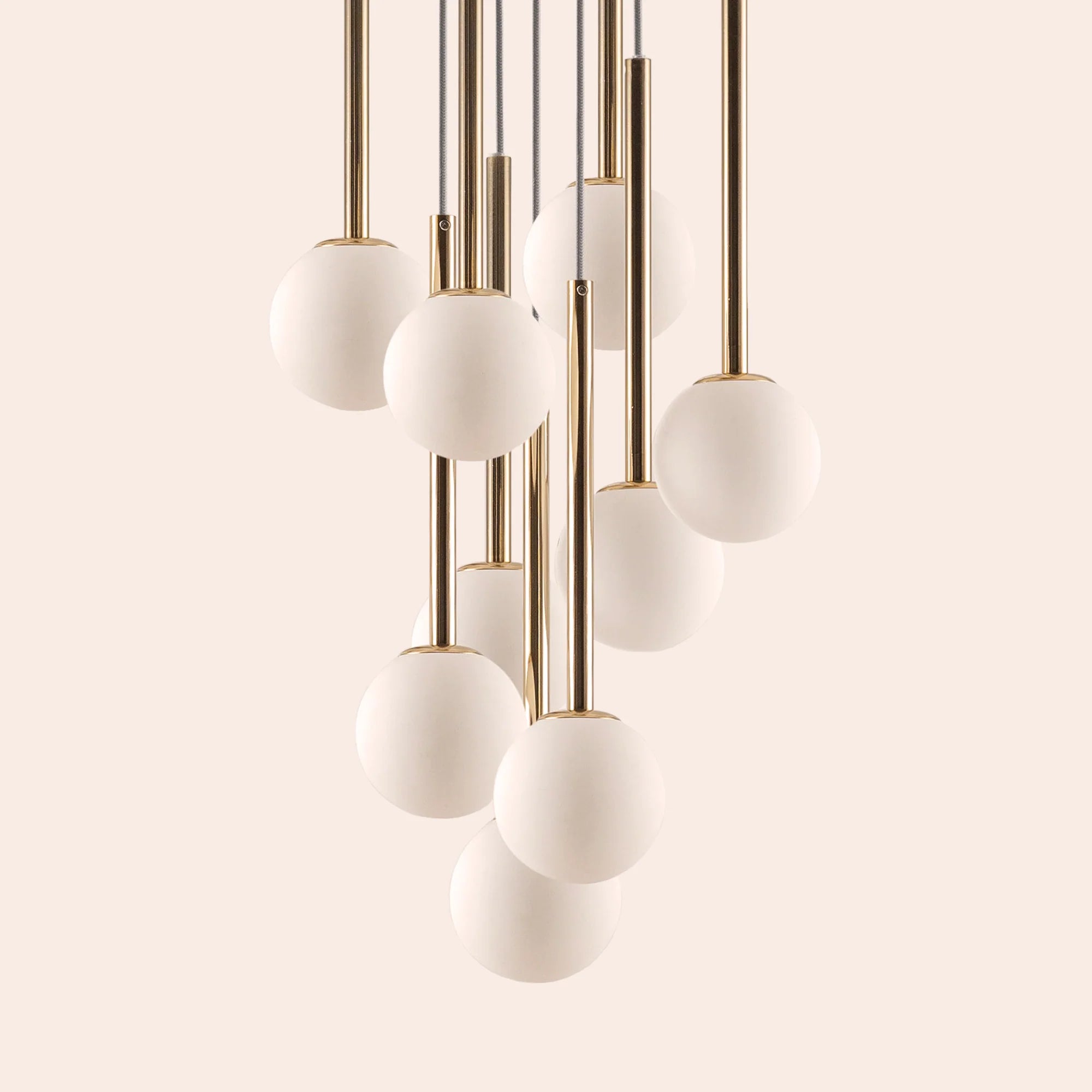 houseof. Opal Ball Cluster Ceiling Light - Brass