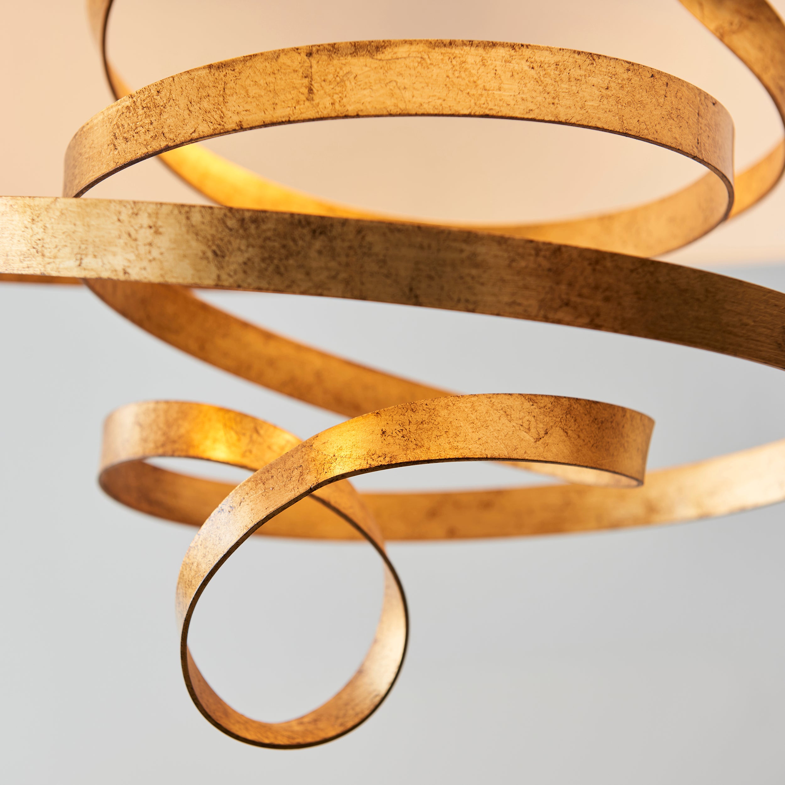 Utopia Swirl Pendant - Gold With Ivory Shade