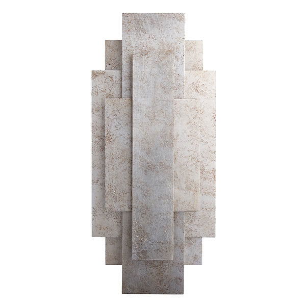 Utopia Overlay 2 Light Wall Light - Antique Silver Leaf