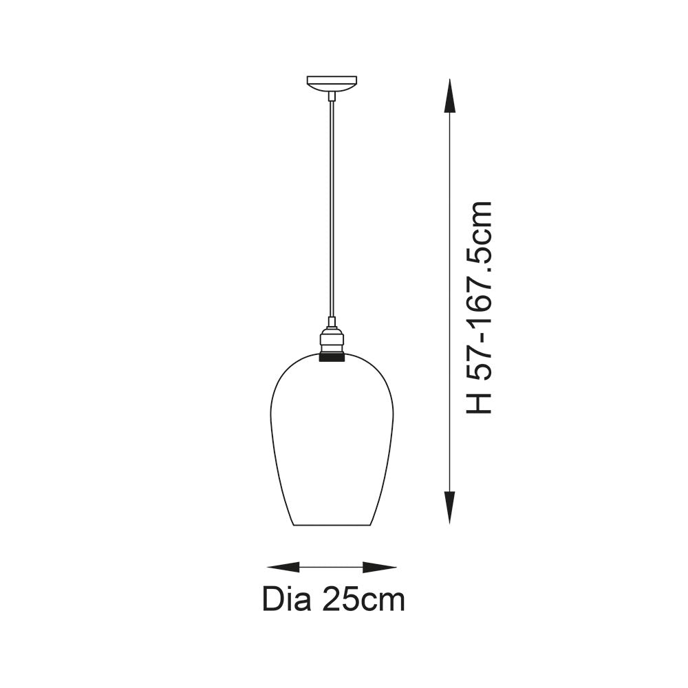 Utopia Walton Large Ceiling Pendant - Bright Nickel & Clear Glass