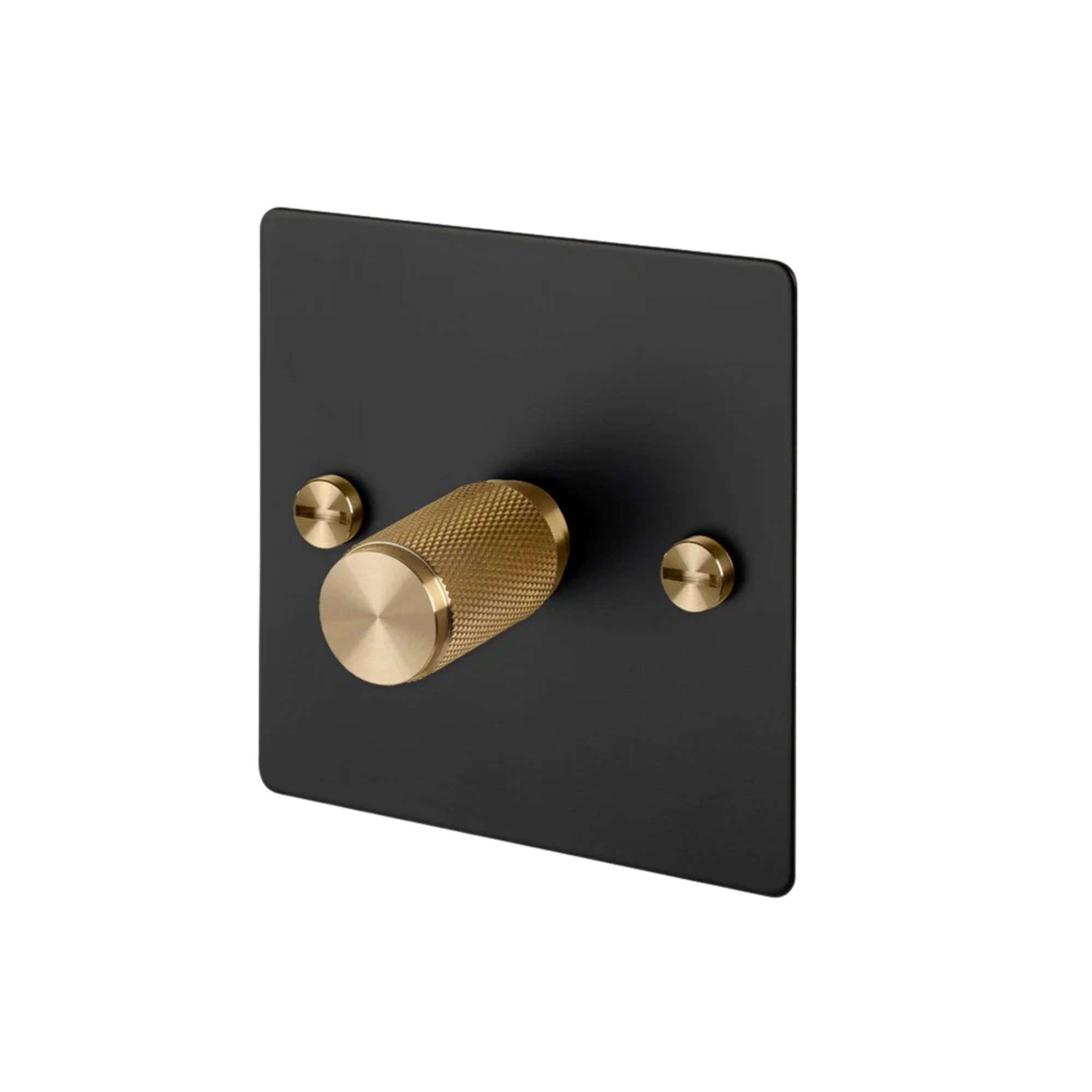 Buster + Punch 1G Dimmer Switch 120W - Black Back Plate & Cross Knurl Pattern