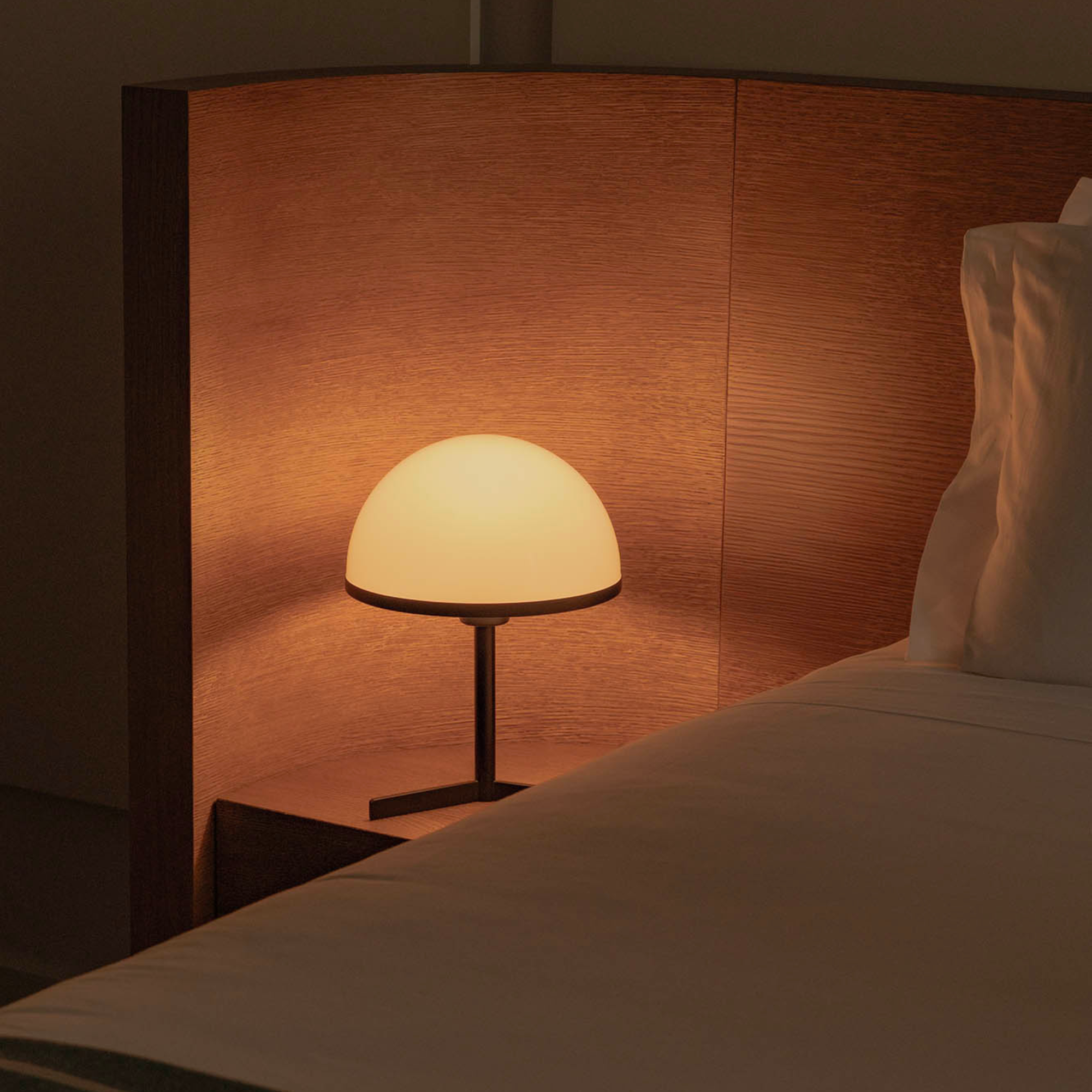 Faro DOME Small Table Lamp - Satin Black & Gloss White