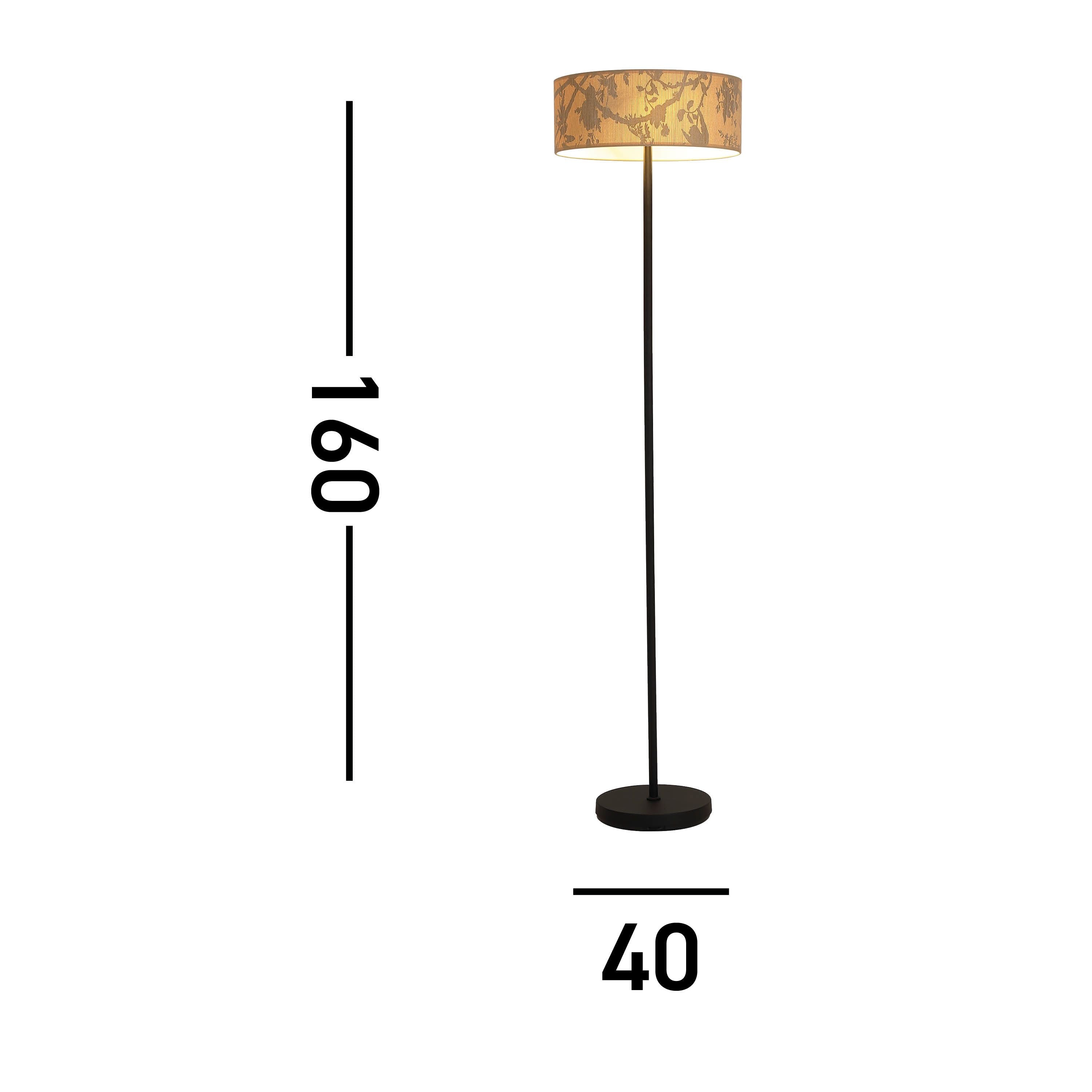 Technical line drawing of the Isla 3 Light Floor Lamp showing dimensions of 160cm height and 40cm base width