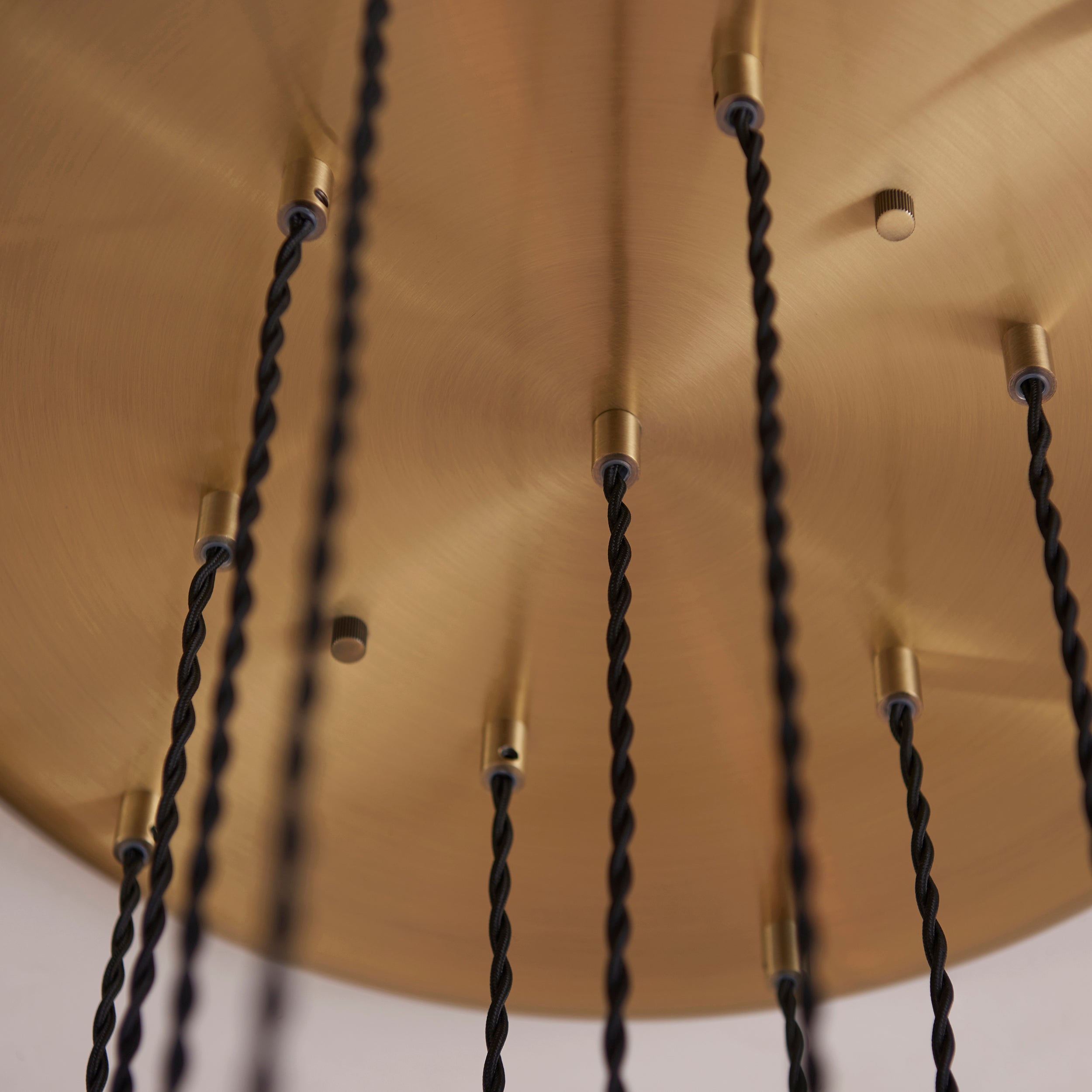 Utopia Finesse 13 Light Cascade Ceiling Pendant - Antique Brass & Clear Ribbed Glass