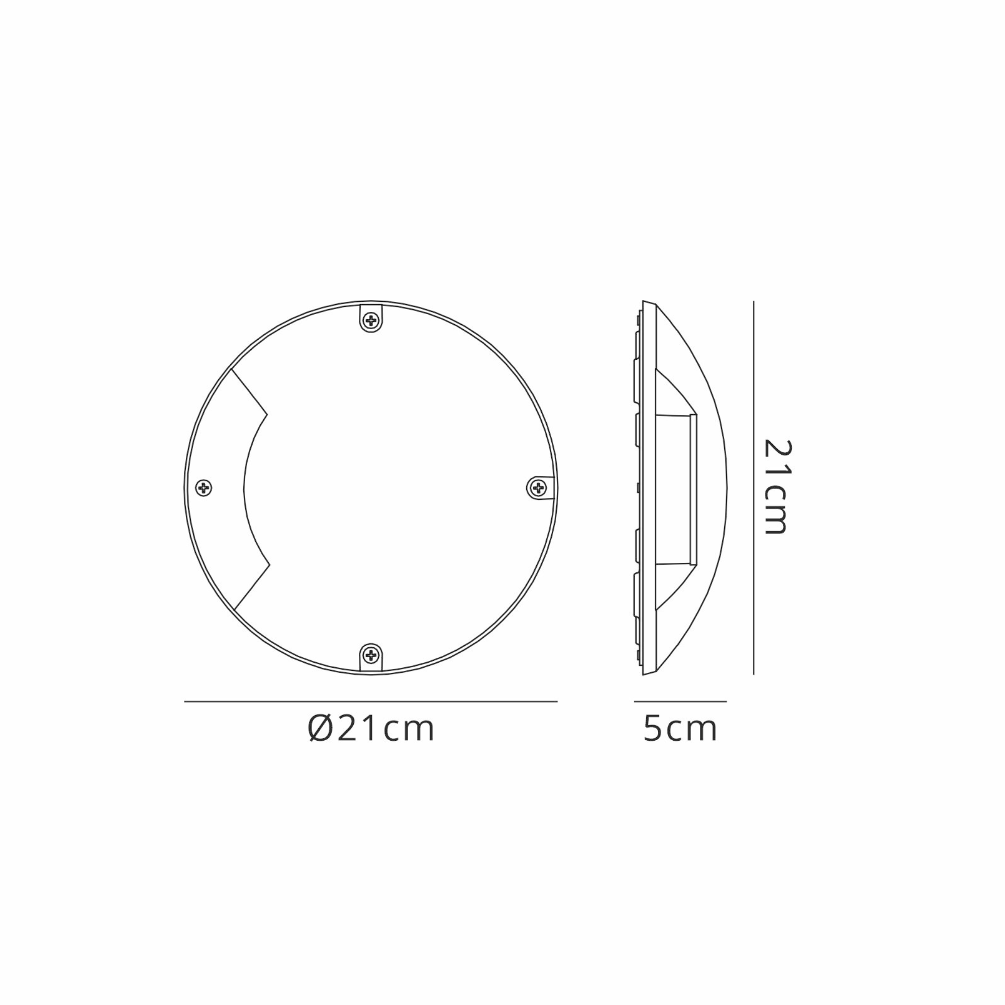 Fabula Capworth Surface Mounted 2W LED Drive Over Ground Light - Dark Grey