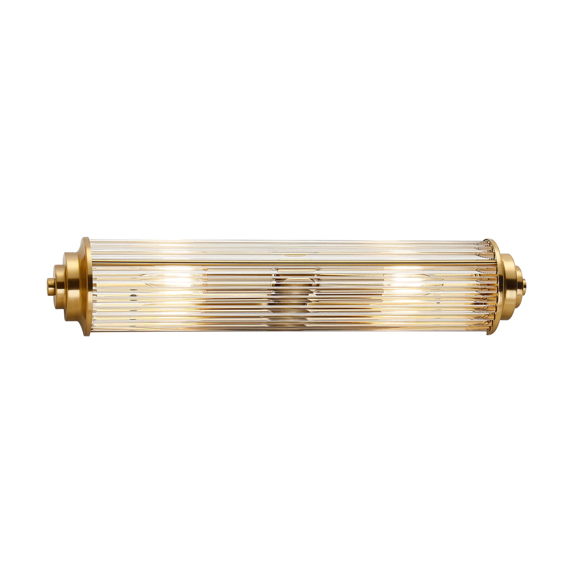 Fabula Wedgewood 2 Light Glass Rod E14 IP44 - Gold & Clear Glass