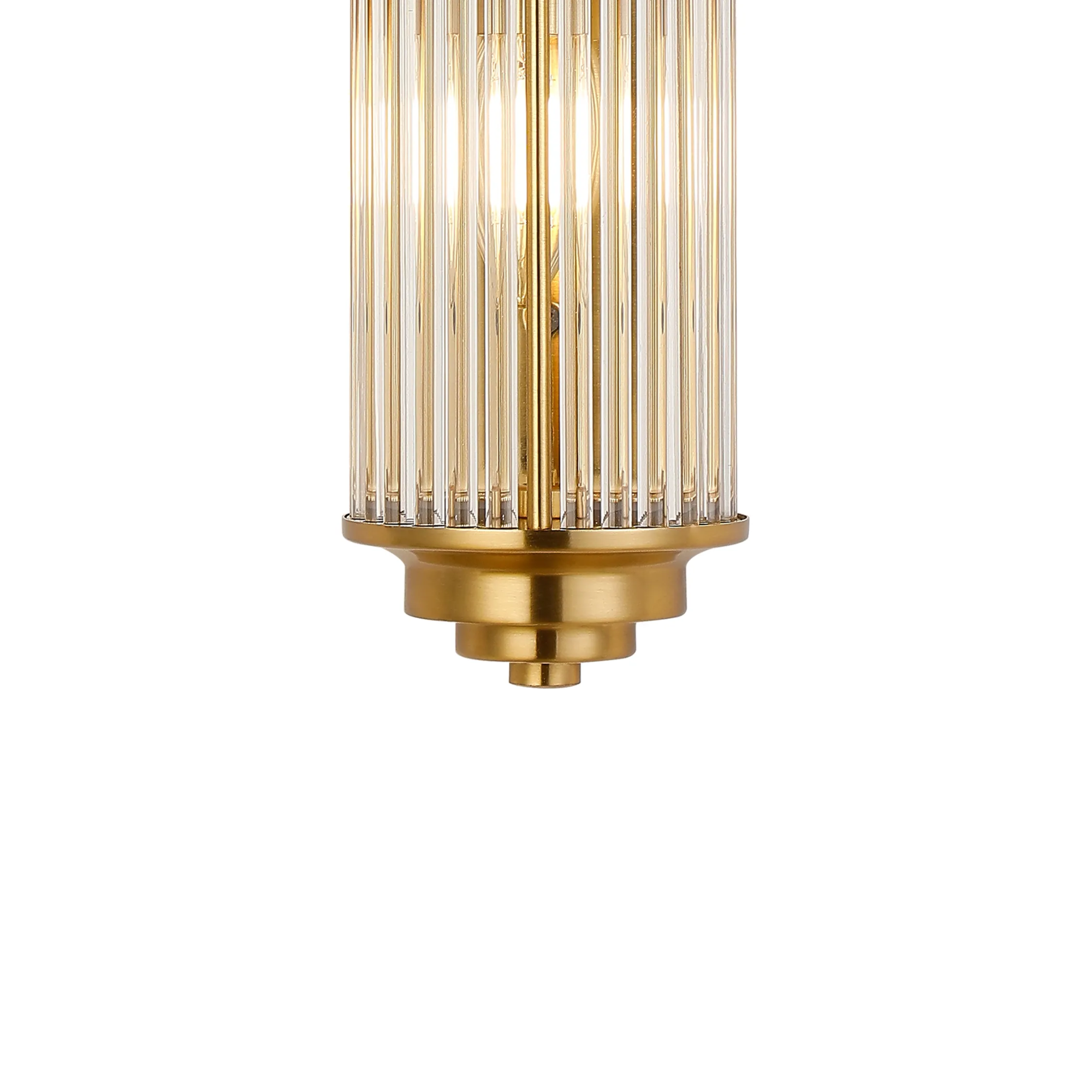 Fabula Wedgewood 2 Light Glass Rod E14 IP44 - Gold & Clear Glass