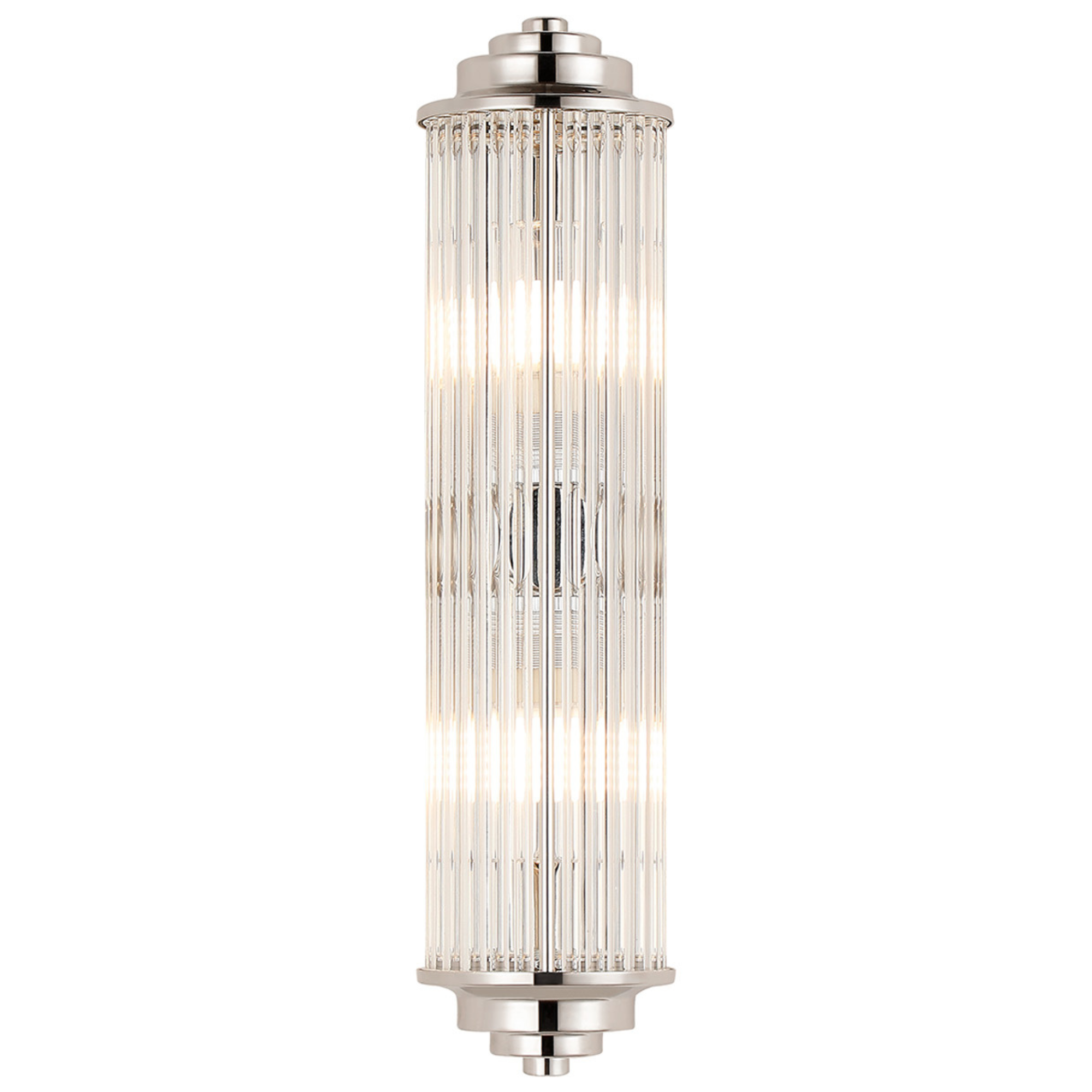 Fabula Wedgewood 2 Light Glass Rod Wall Light G9 IP44 - Polished Nickel