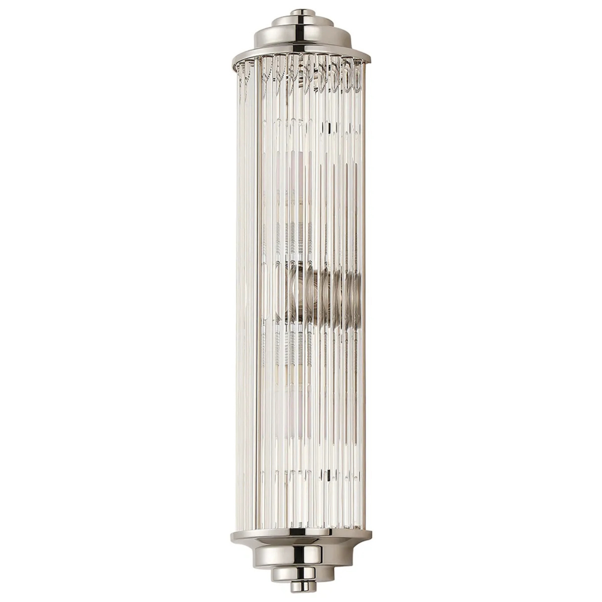 Fabula Wedgewood 2 Light Glass Rod Wall Light G9 IP44 - Polished Nickel