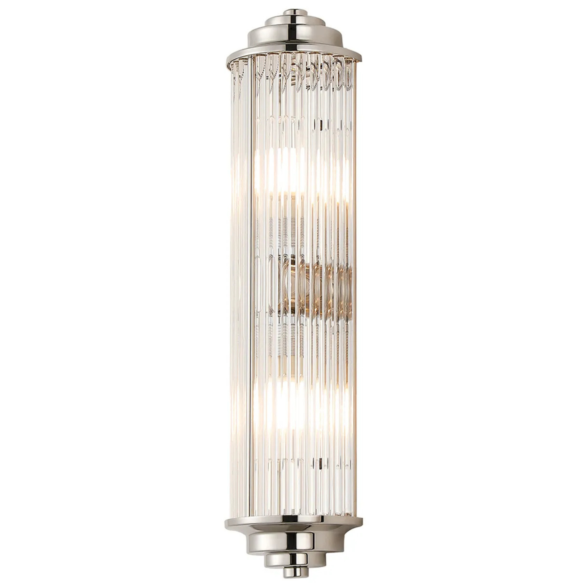 Fabula Wedgewood 2 Light Glass Rod Wall Light G9 IP44 - Polished Nickel