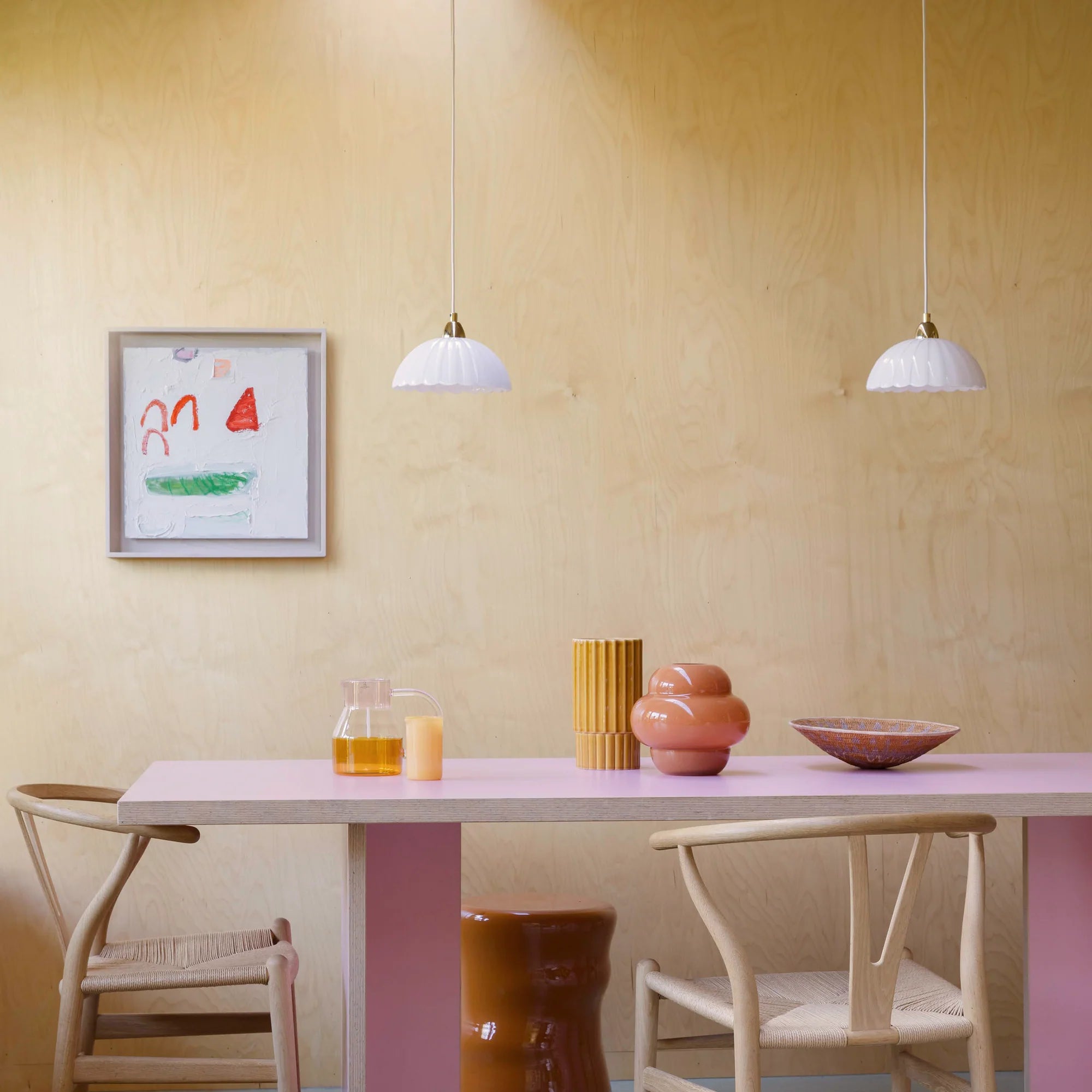 houseof. White Flower Glass Ceiling Pendant Light