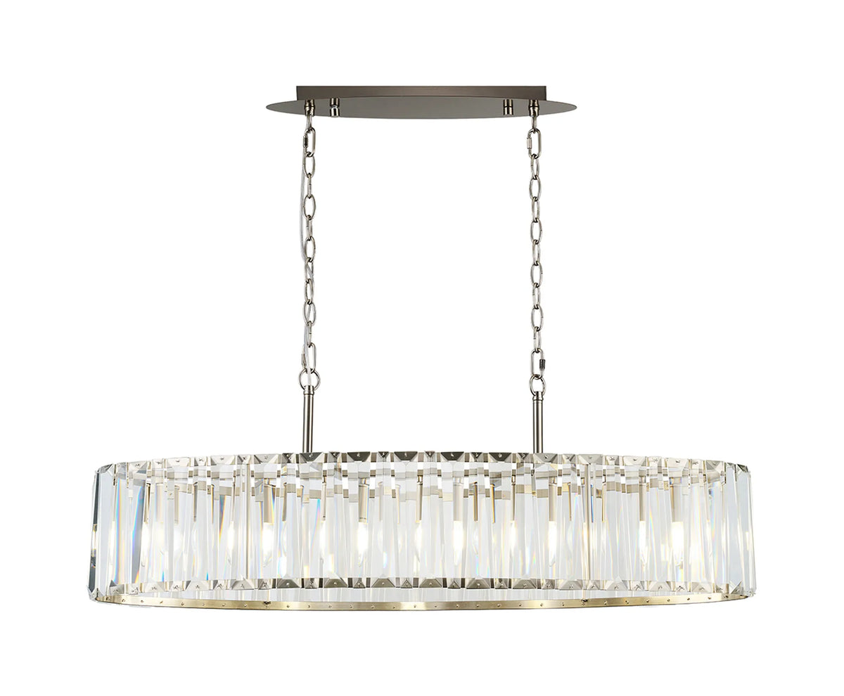 Fabula Barton Crystal Linear Chandelier – 103 cm – Satin Nickel & Clear 103 cm