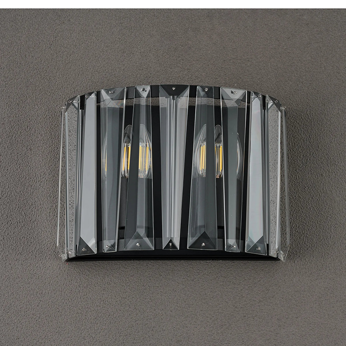 Fabula Barton Crystal Wall Light – 30 cm – Satin Black & Clear