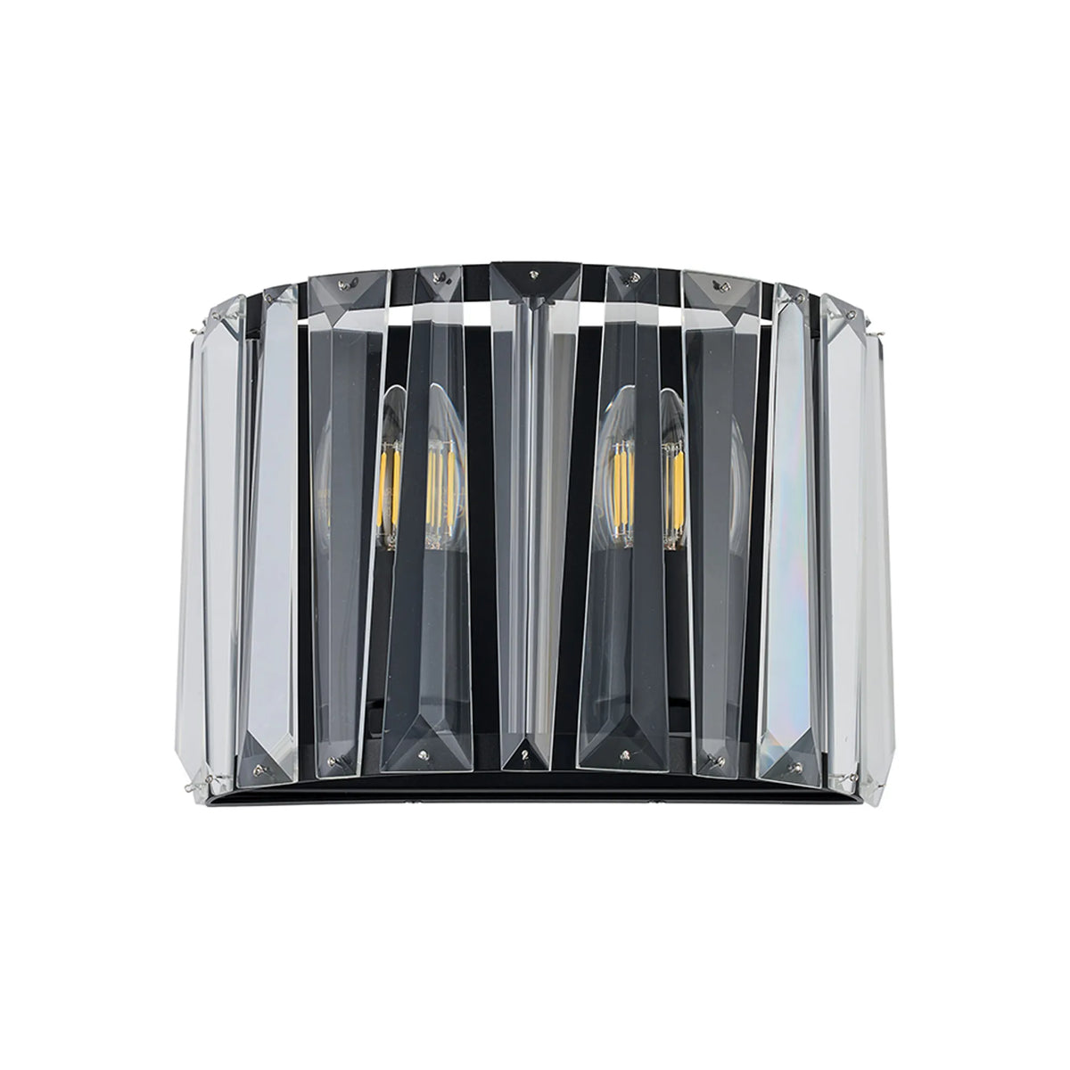 Fabula Barton Crystal Wall Light – 30 cm – Satin Black & Clear