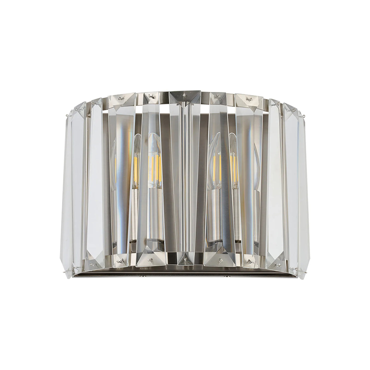 Fabula Barton Crystal Wall Light – 30 cm – Satin Nickel & Clear