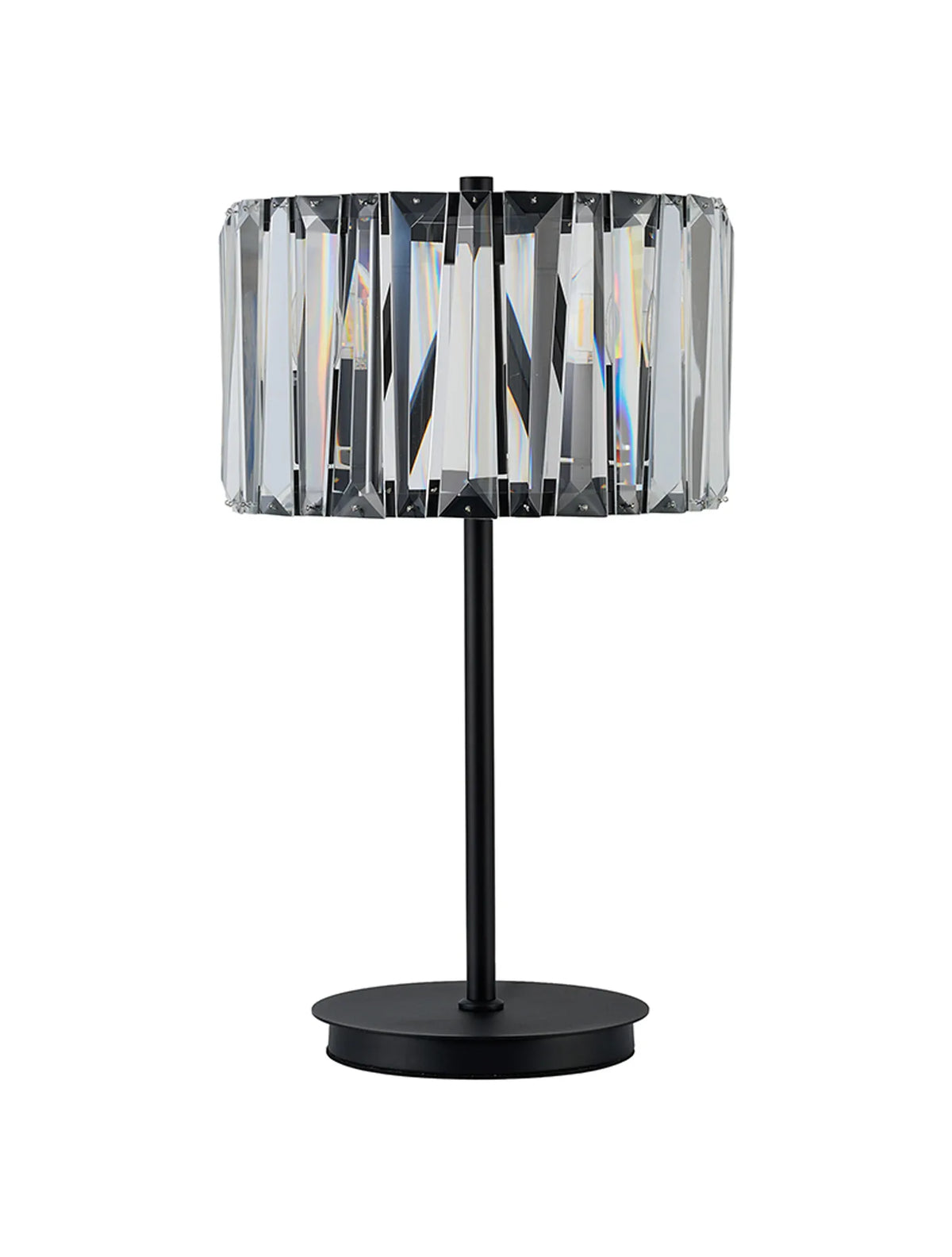Fabula Barton Crystal Table Lamp – 34 cm – Satin Black & Clear
