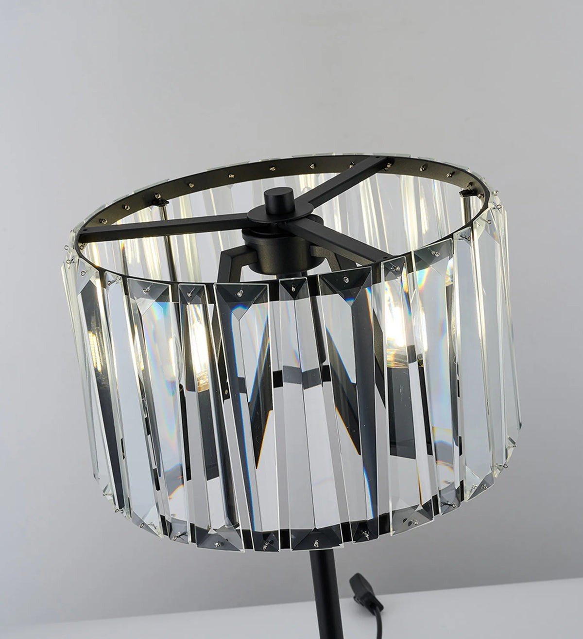 Fabula Barton Crystal Table Lamp – 34 cm – Satin Black & Clear
