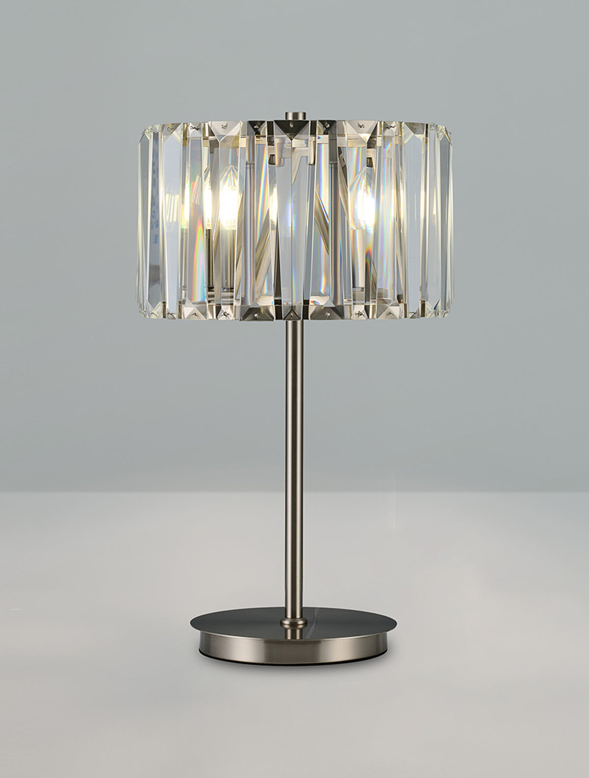 Fabula Barton Crystal Table Lamp – 34 cm – Satin Nickel & Clear